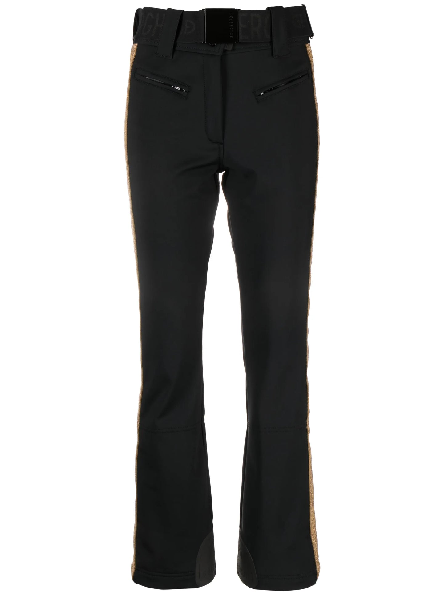 side-stripe belted ski trousers