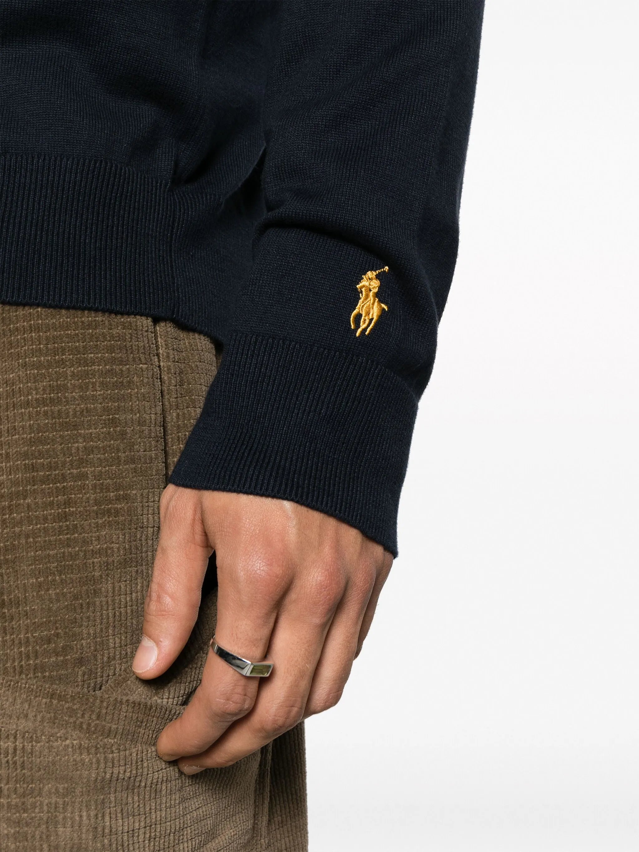 logo-embroidered cotton jumper