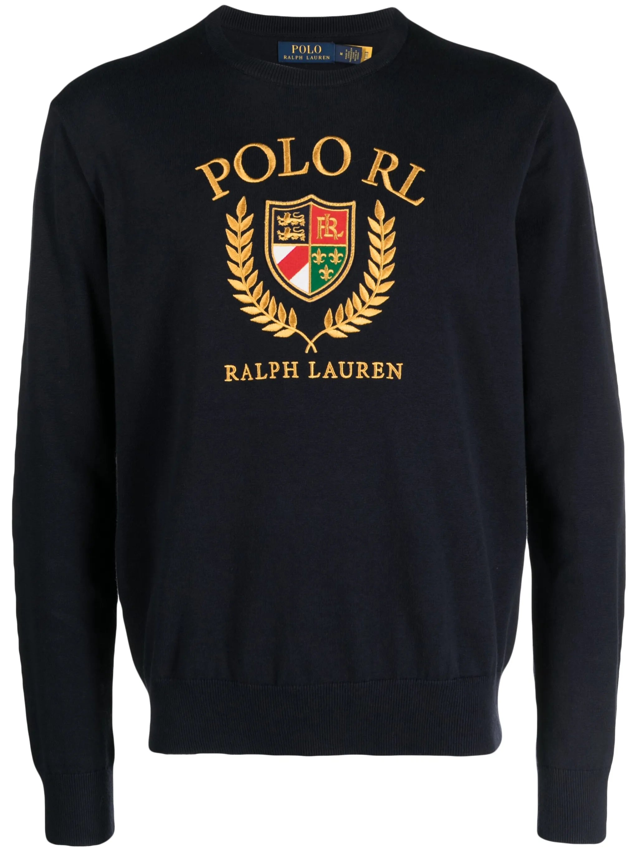 logo-embroidered cotton jumper
