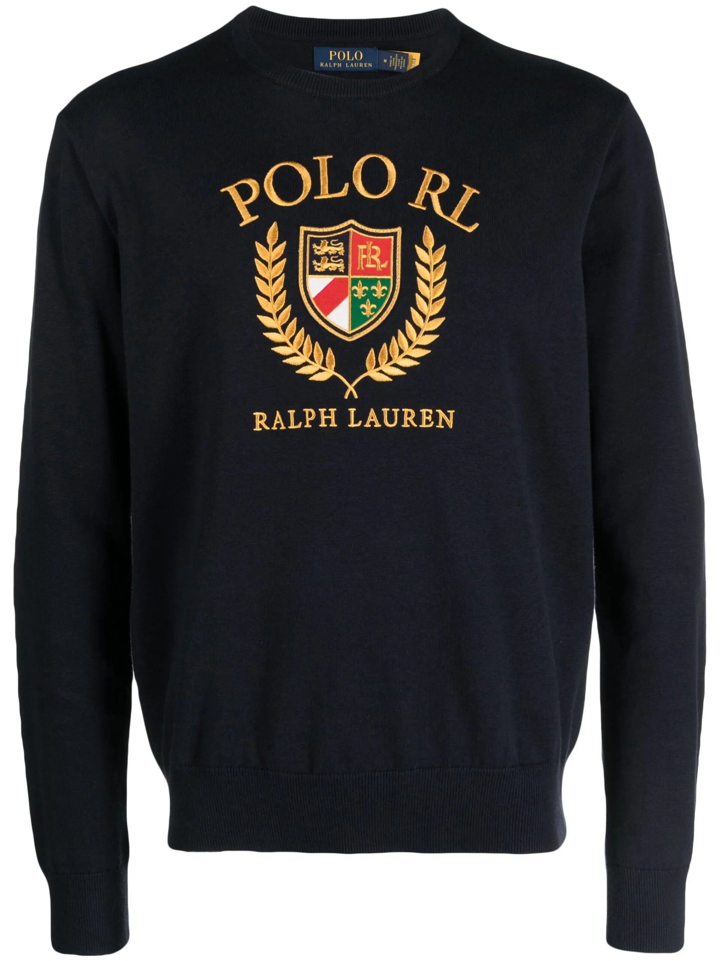 logo-embroidered cotton jumper