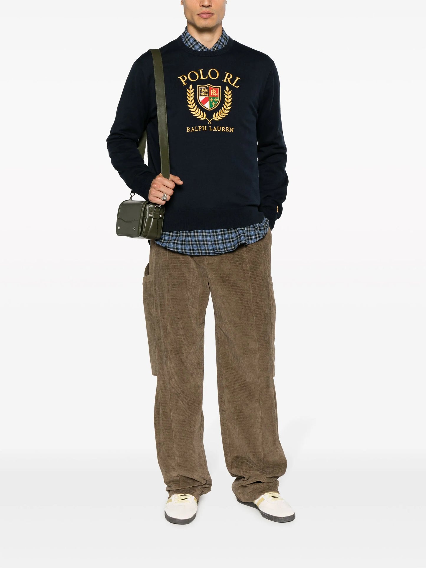 logo-embroidered cotton jumper