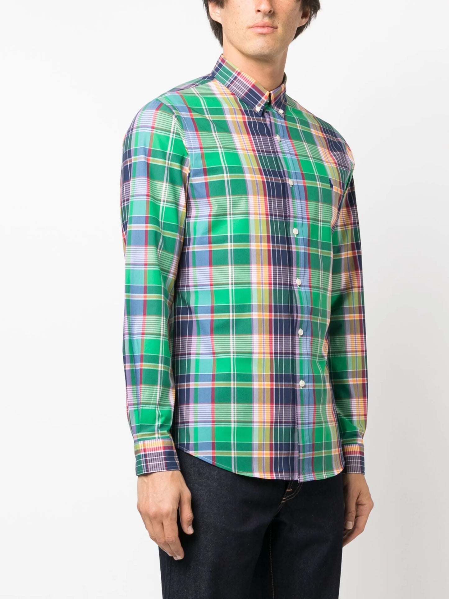 check-pattern long-sleeve shirt