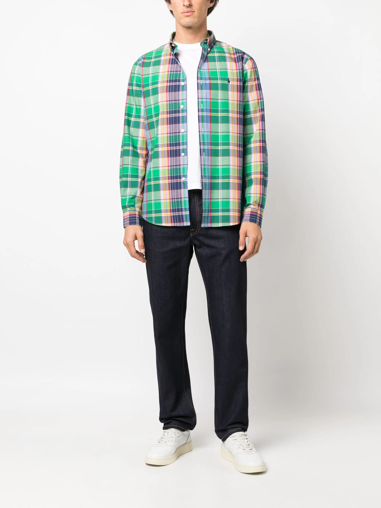 check-pattern long-sleeve shirt