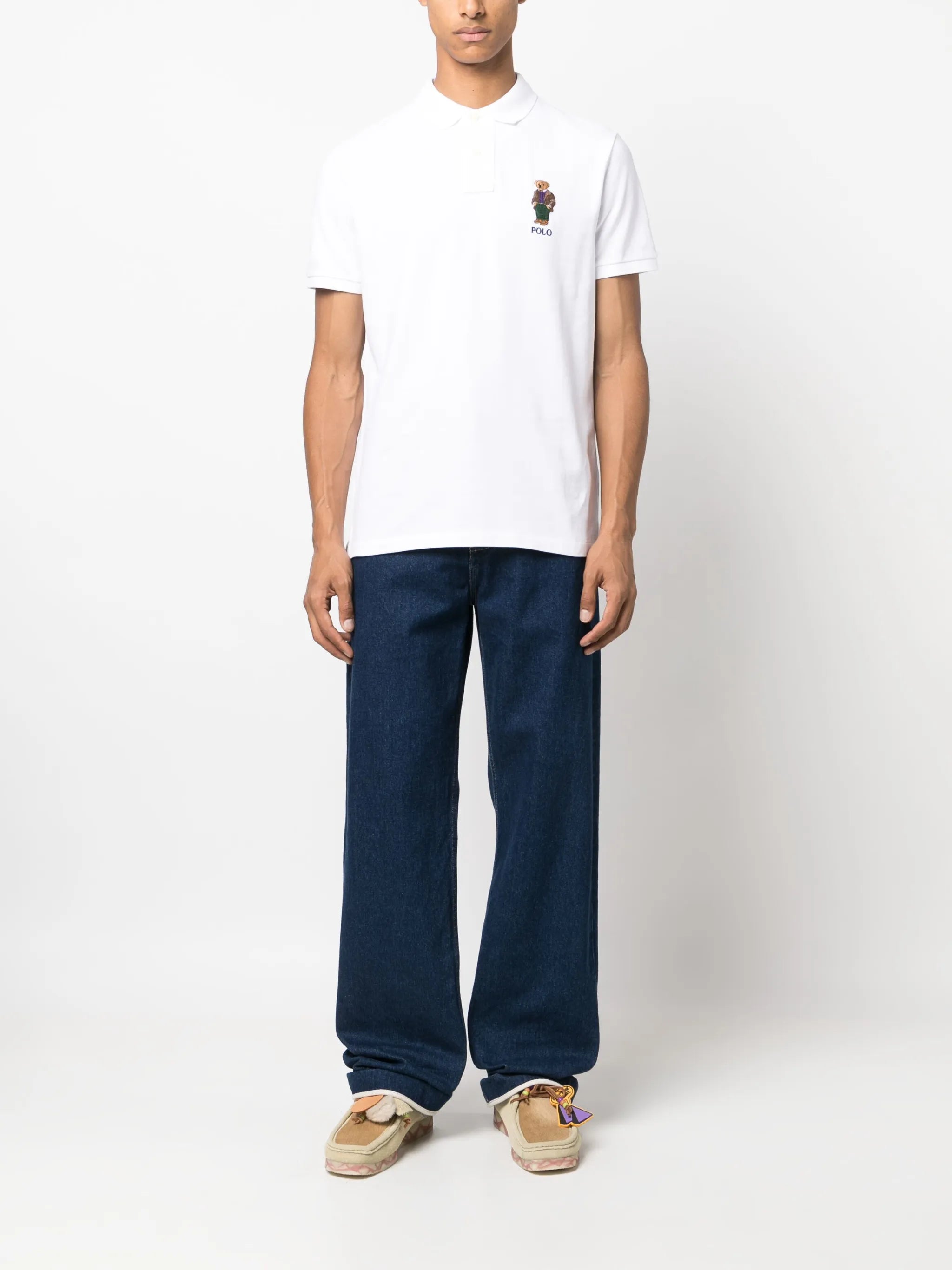 polo-bear embroidered polo shirt
