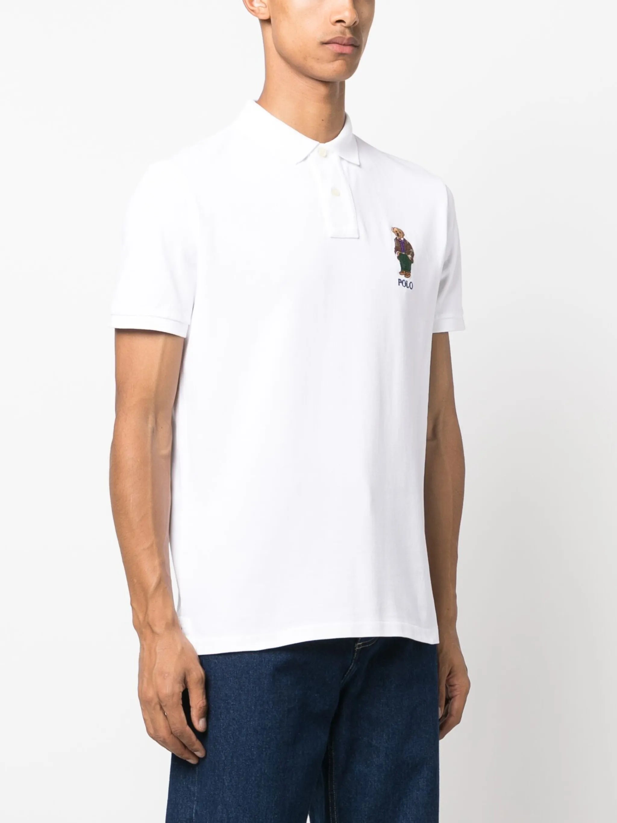 polo-bear embroidered polo shirt