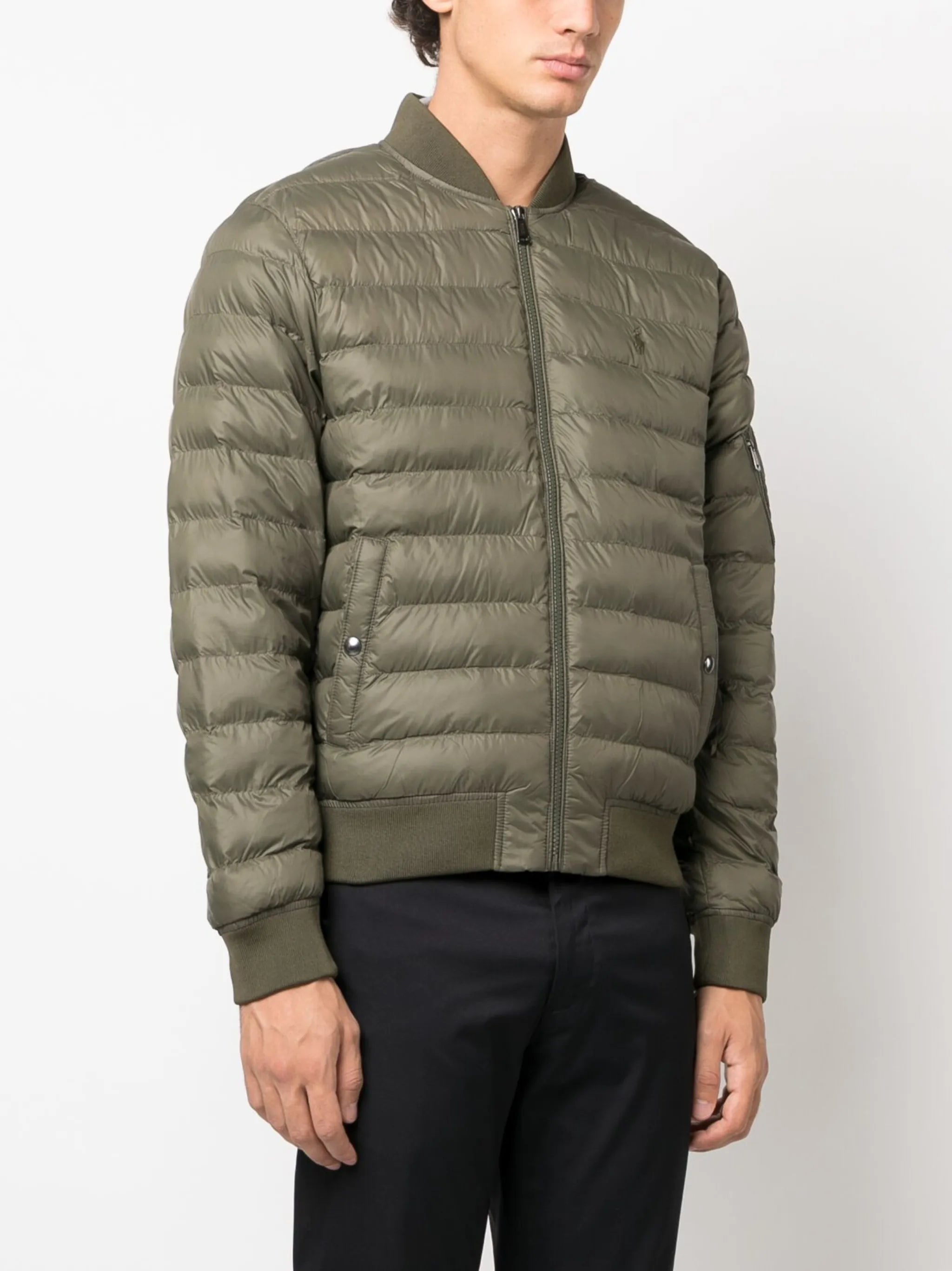 Polo Pony-motif padded bomber jacket