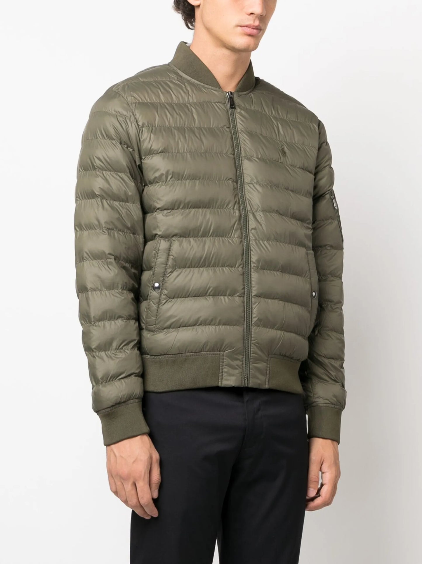 Polo Pony-motif padded bomber jacket