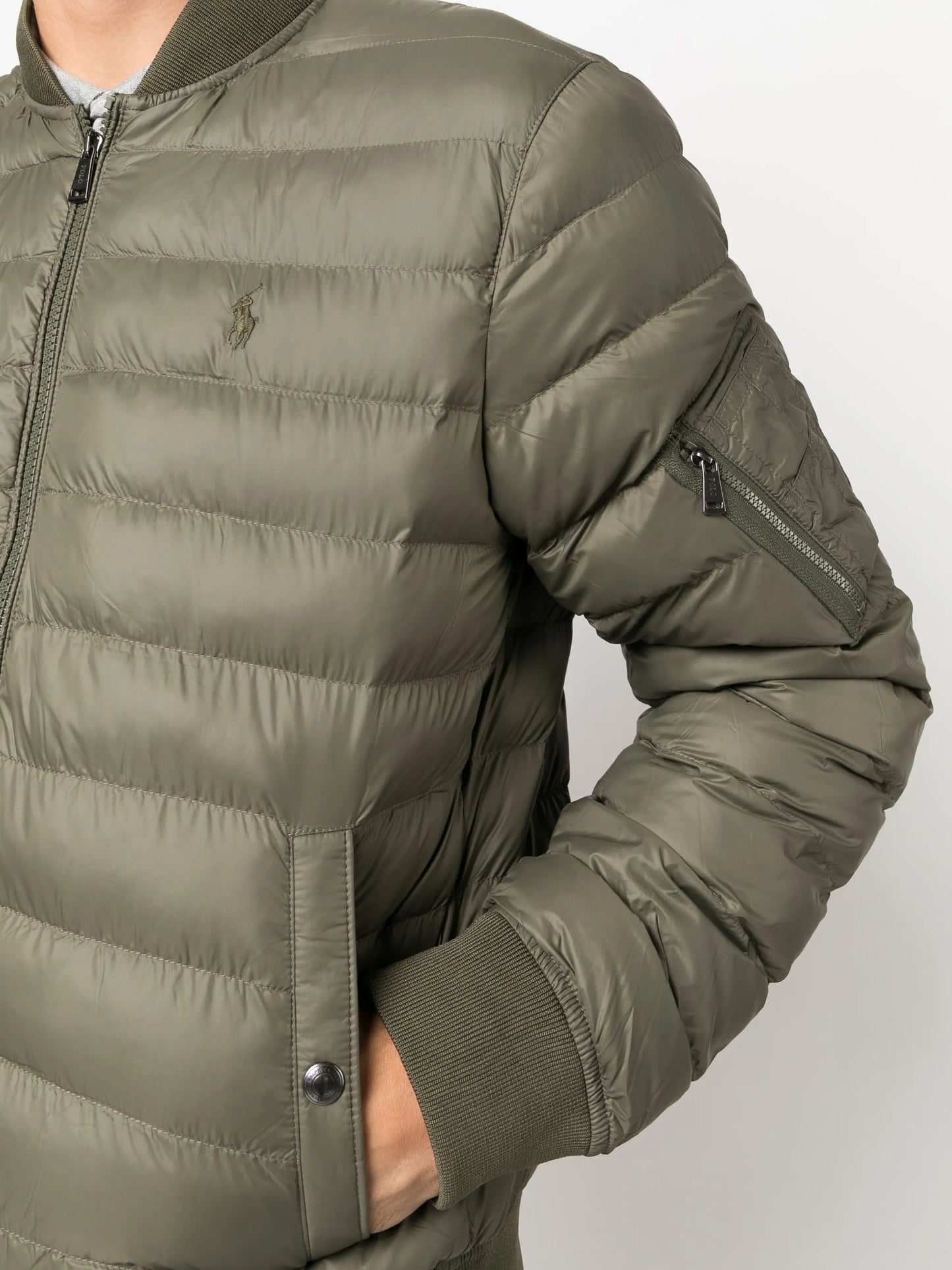 Polo Pony-motif padded bomber jacket