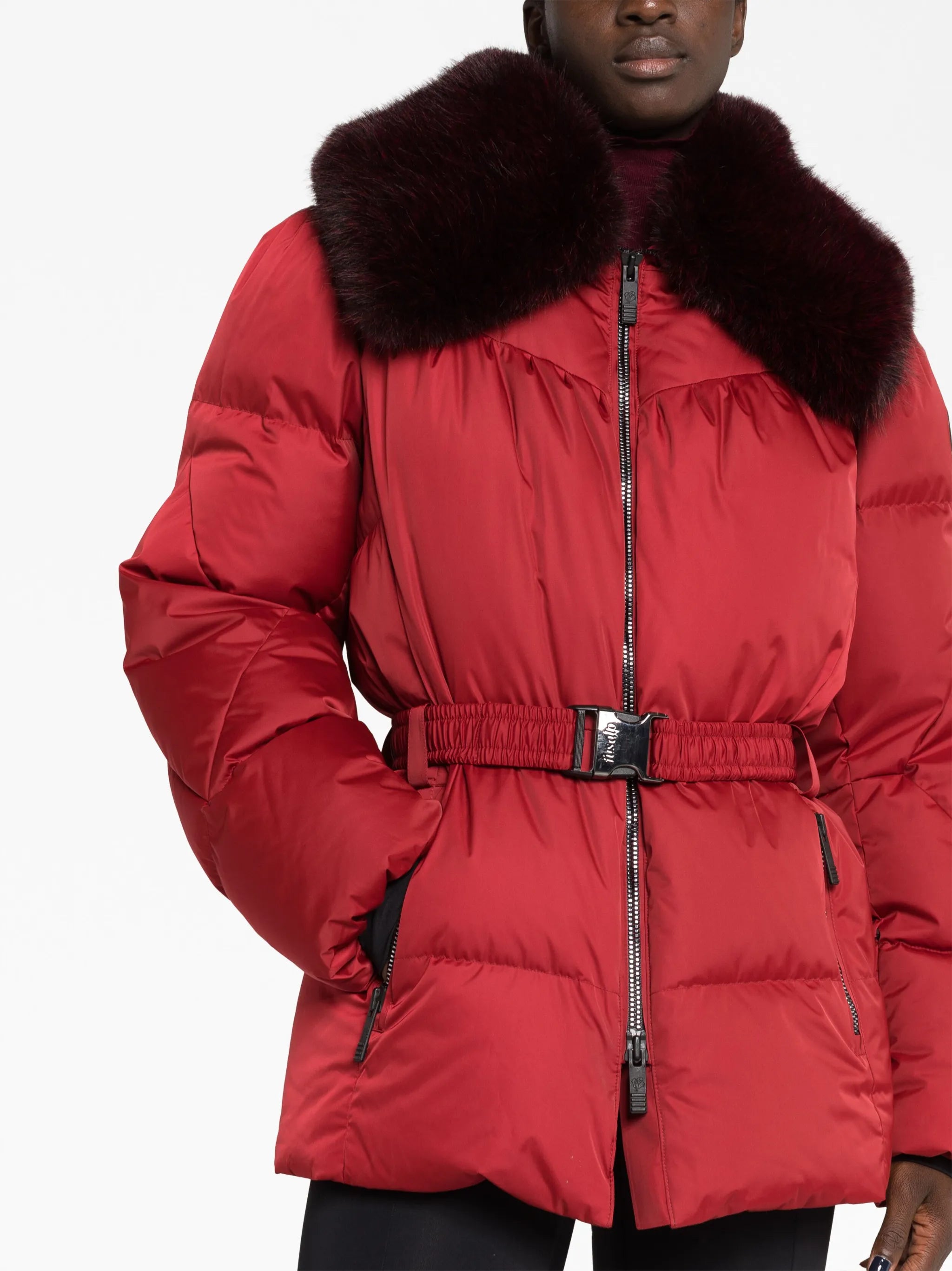 Vela belted padded ski jacket