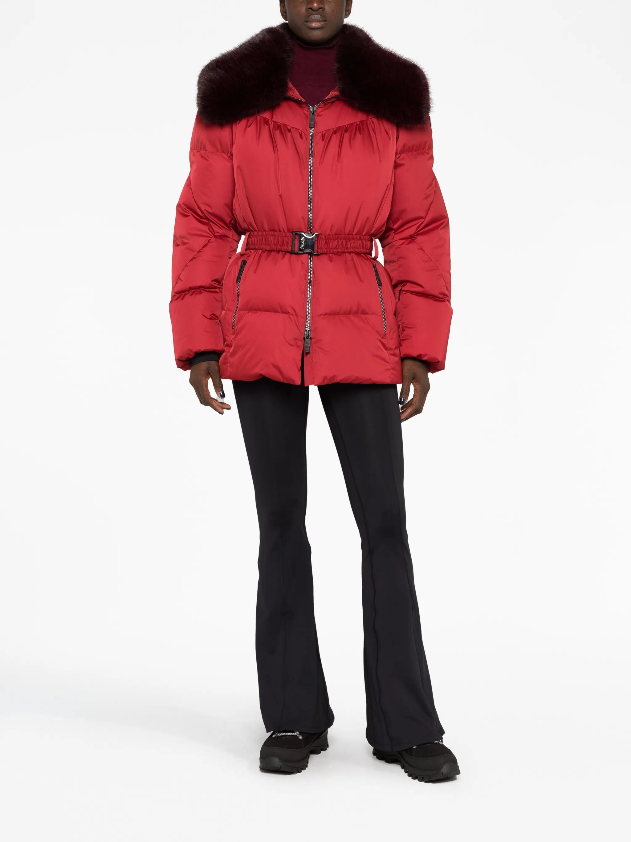 Vela belted padded ski jacket