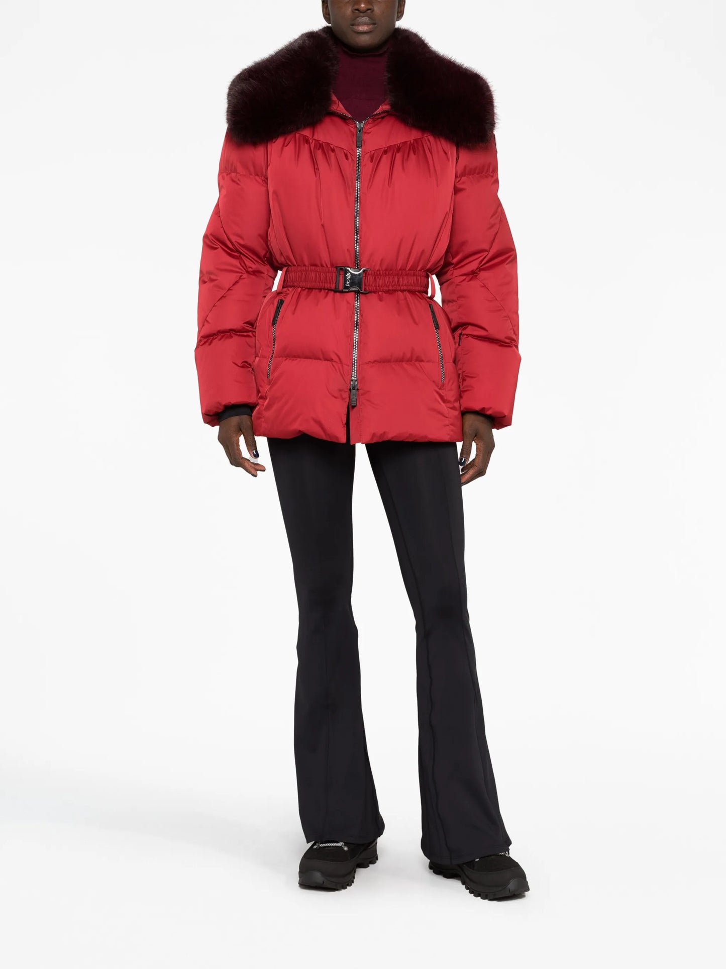 Vela belted padded ski jacket