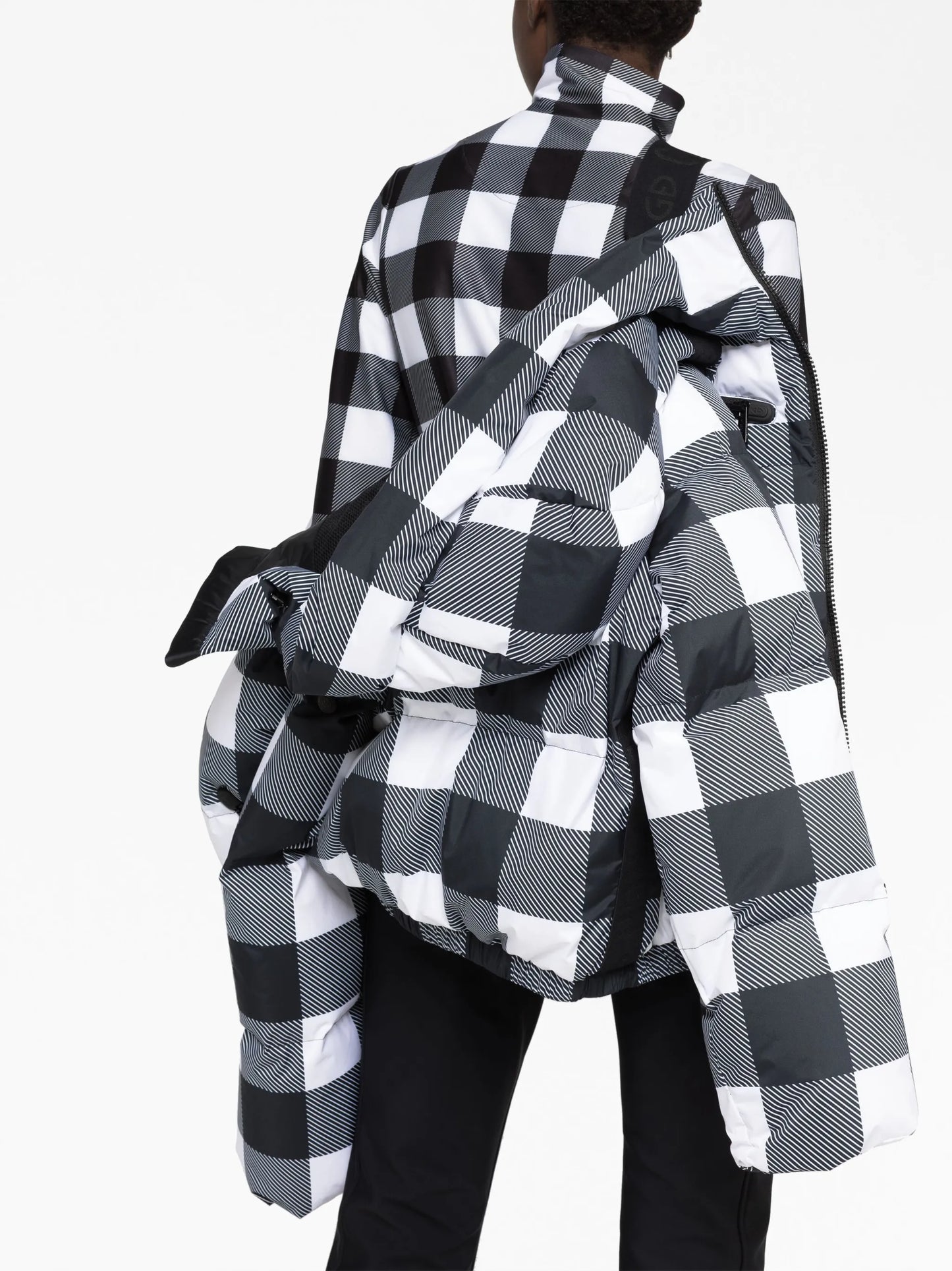 Cabin gingham hooded ski jacket