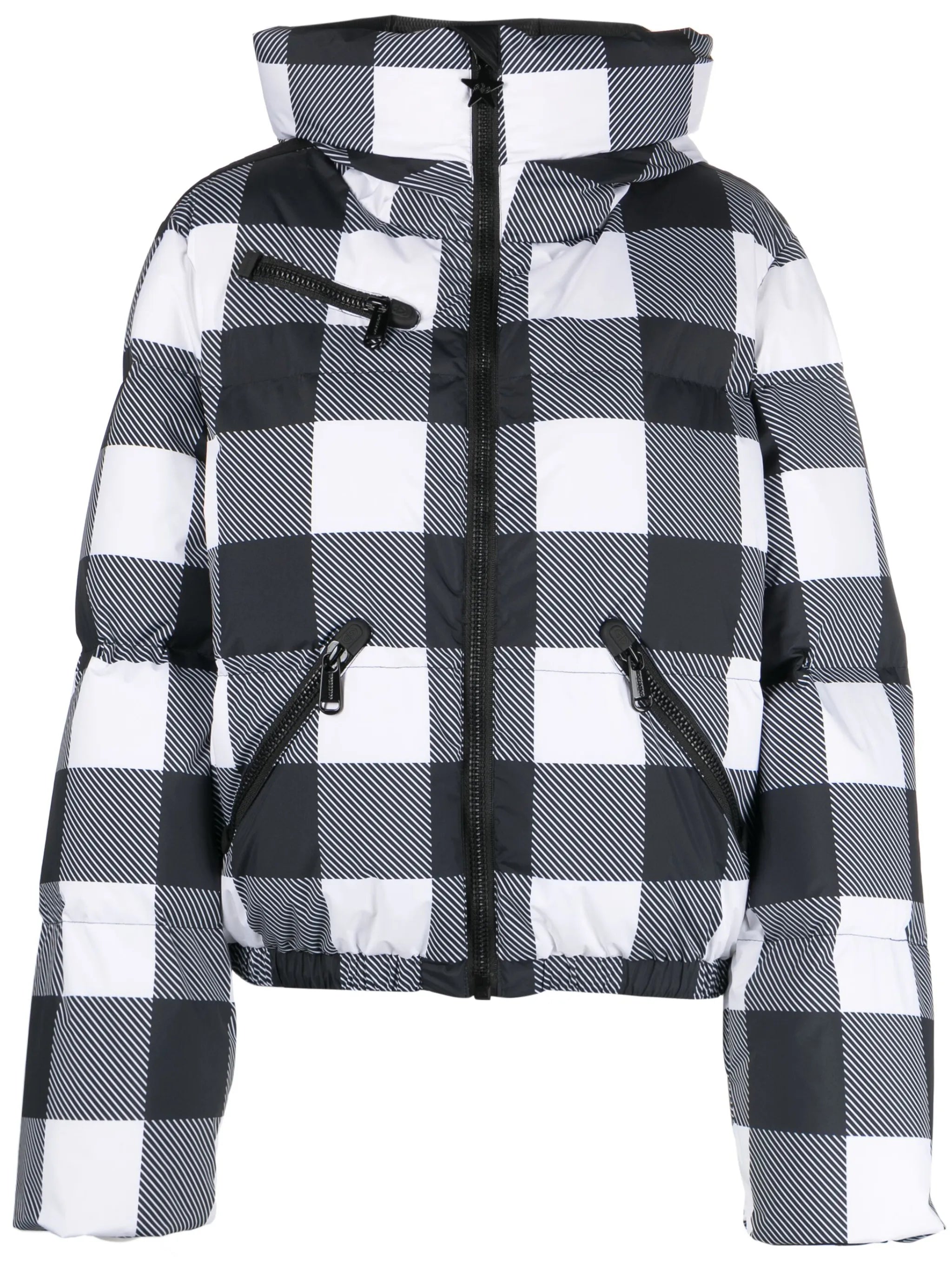 Cabin gingham hooded ski jacket