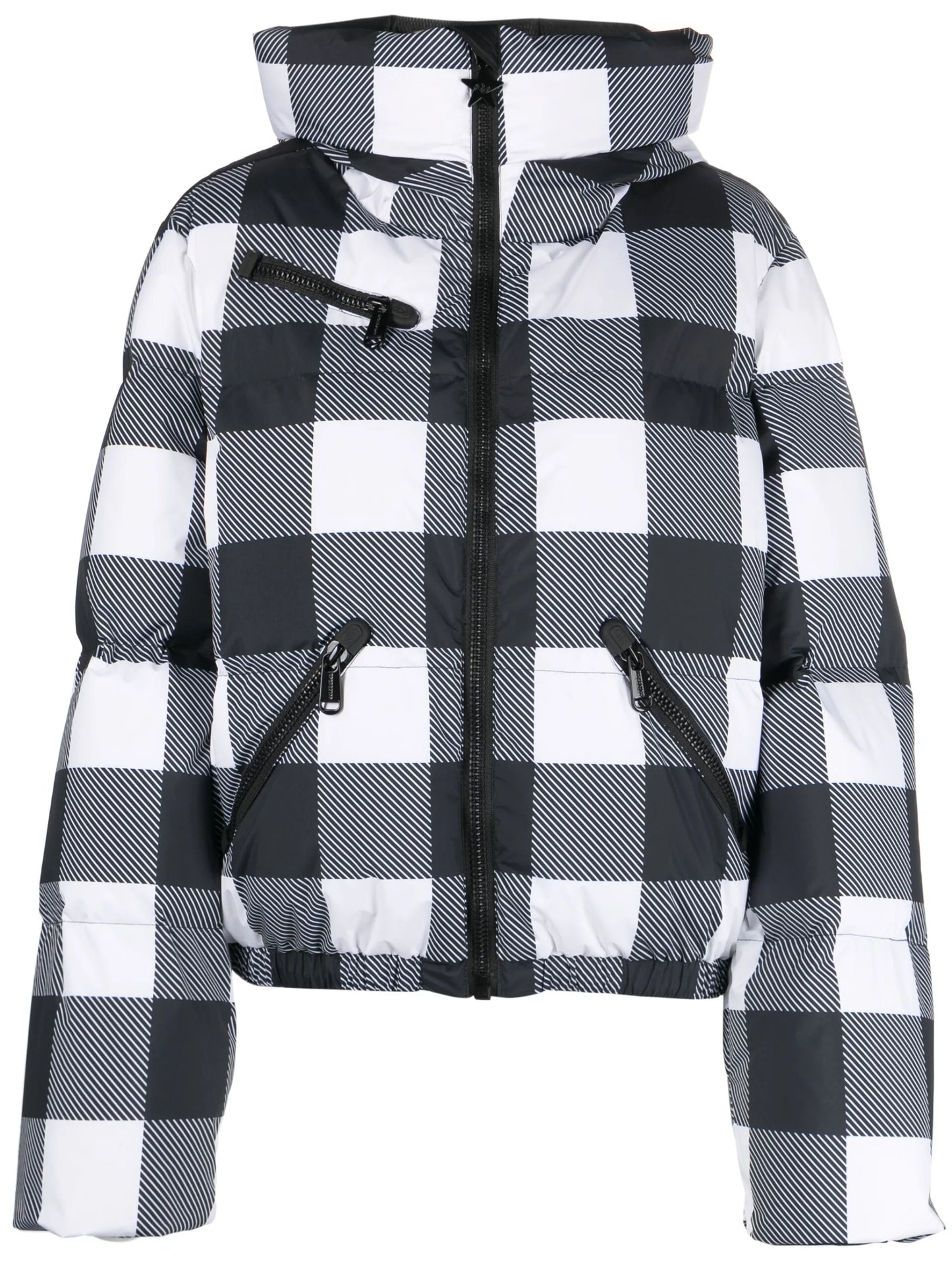Cabin gingham hooded ski jacket