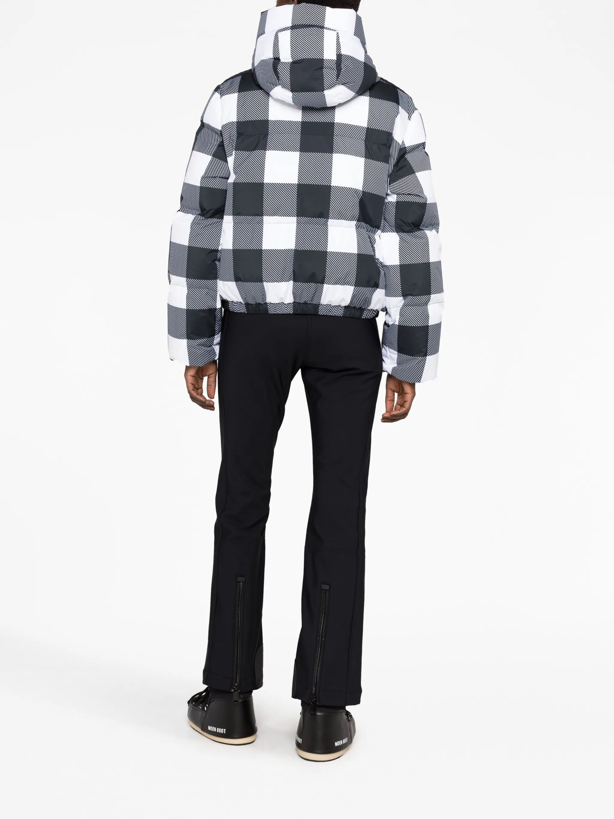 Cabin gingham hooded ski jacket