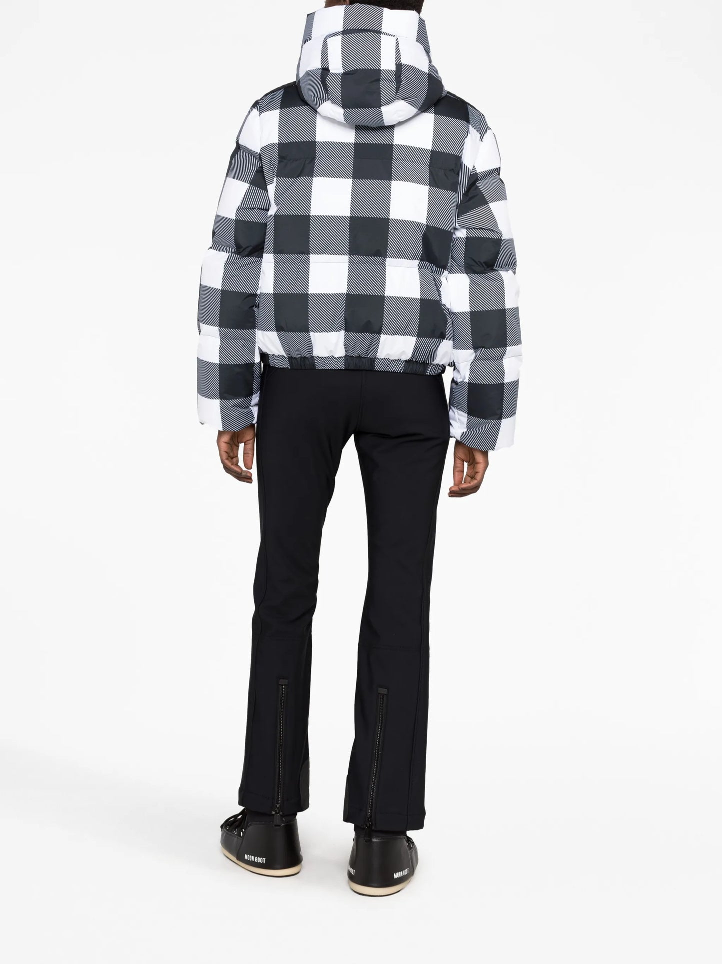 Cabin gingham hooded ski jacket
