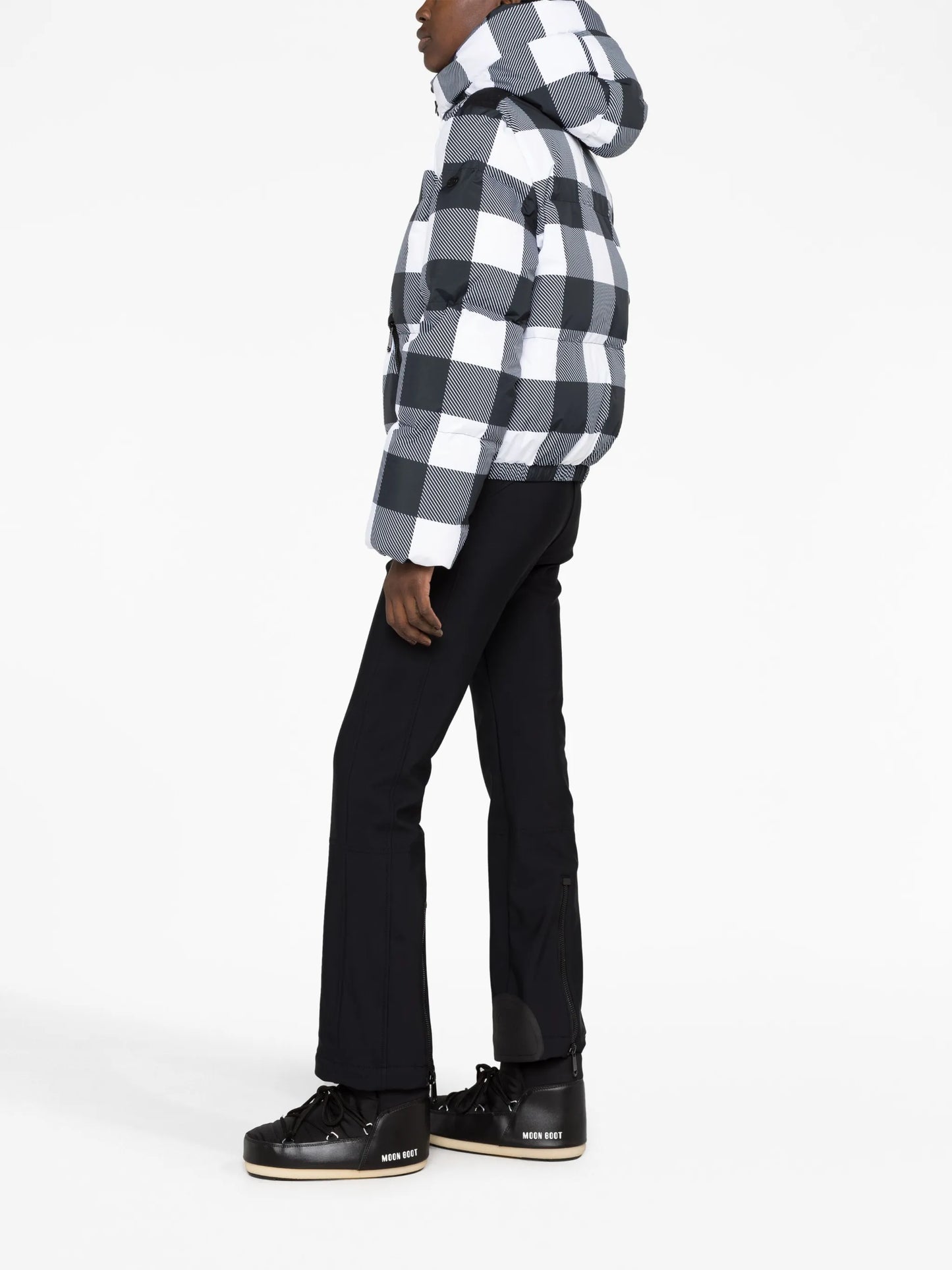 Cabin gingham hooded ski jacket