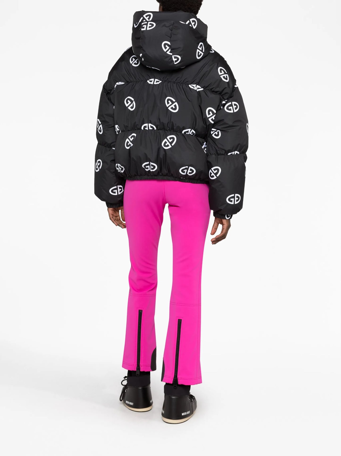 monogram-print ski jacket