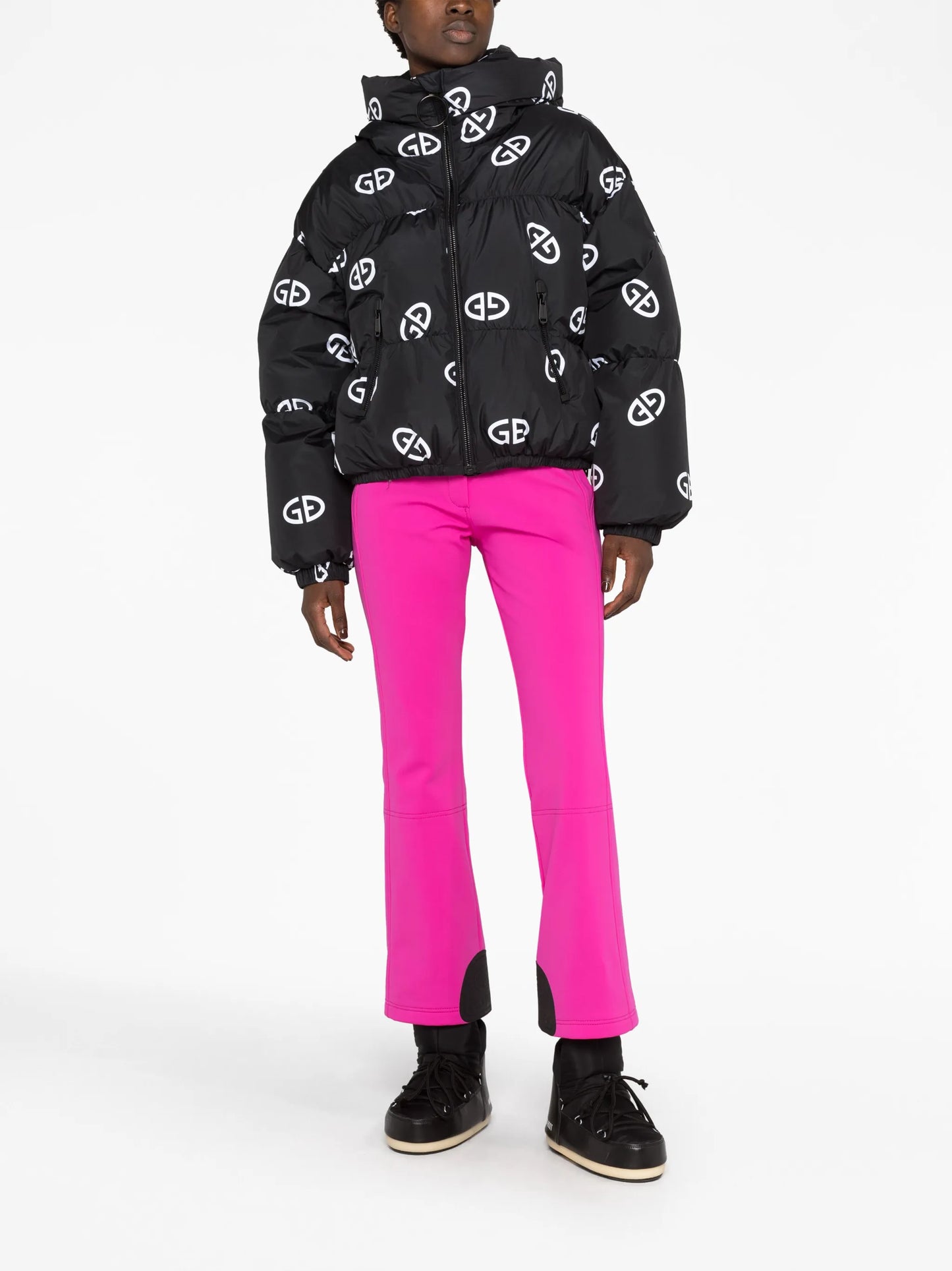 monogram-print ski jacket
