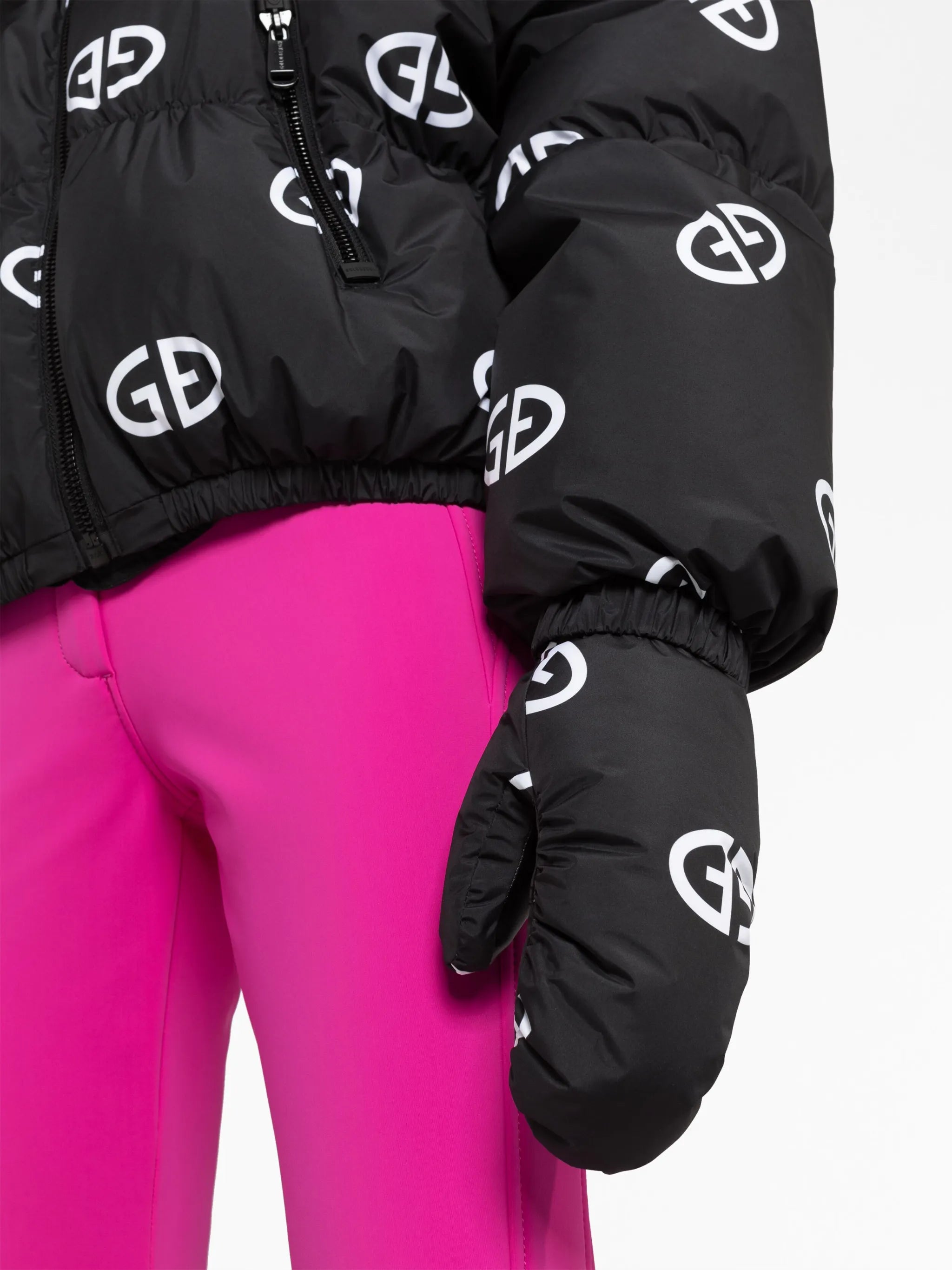 monogram-print ski jacket