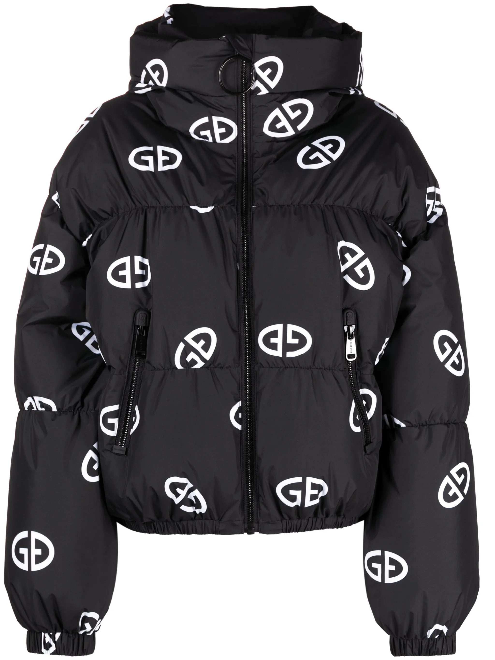 monogram-print ski jacket