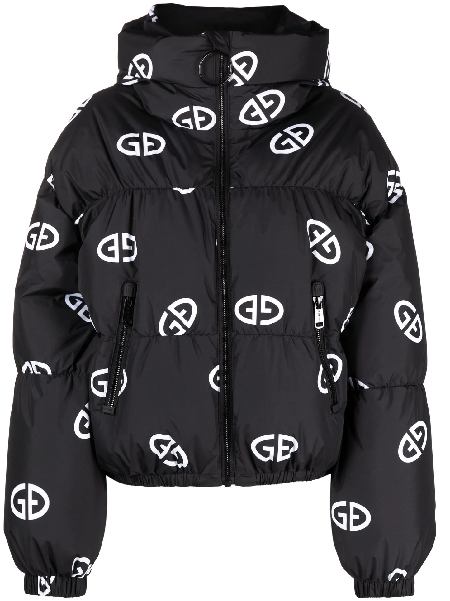 monogram-print ski jacket