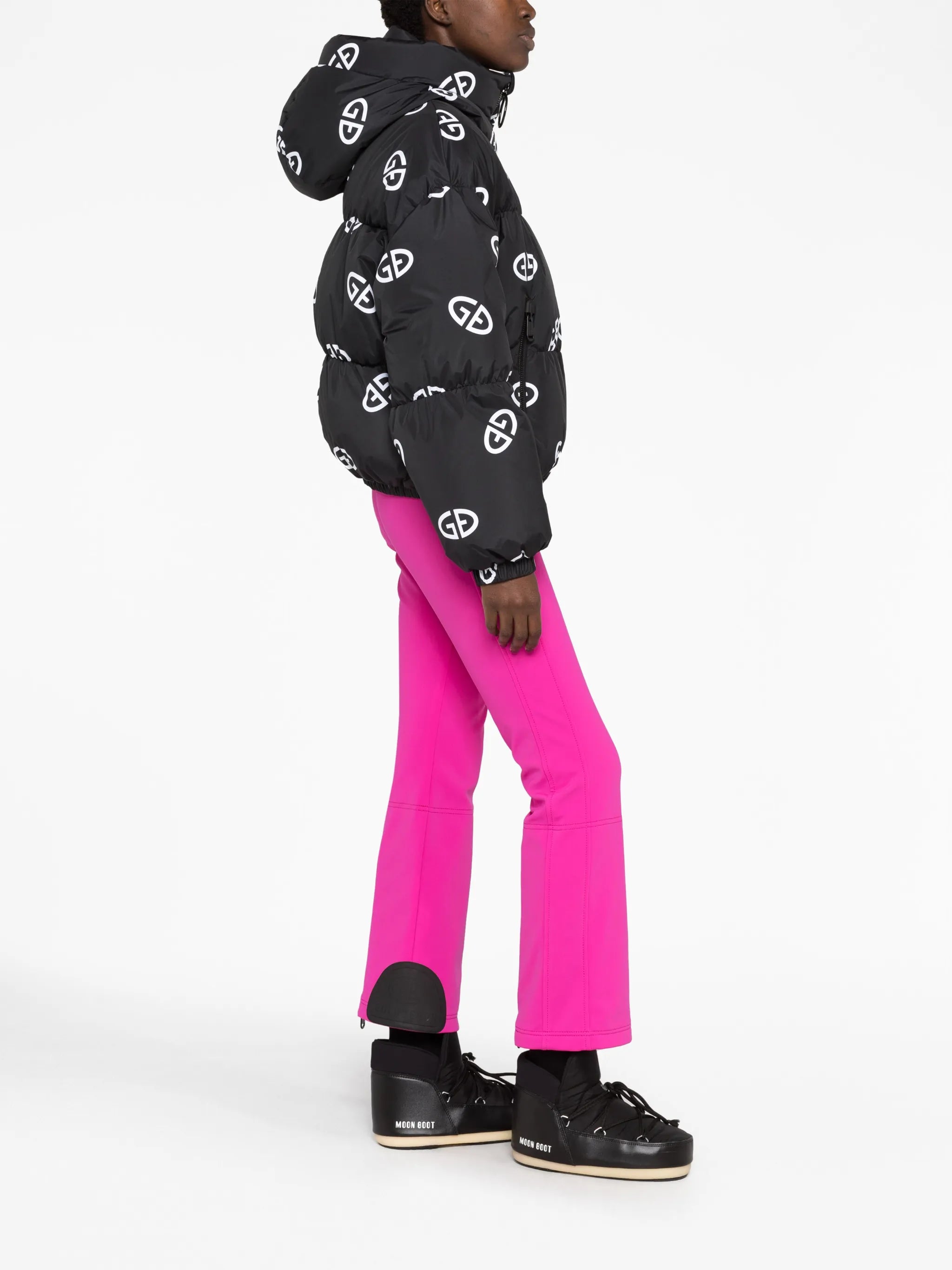 monogram-print ski jacket