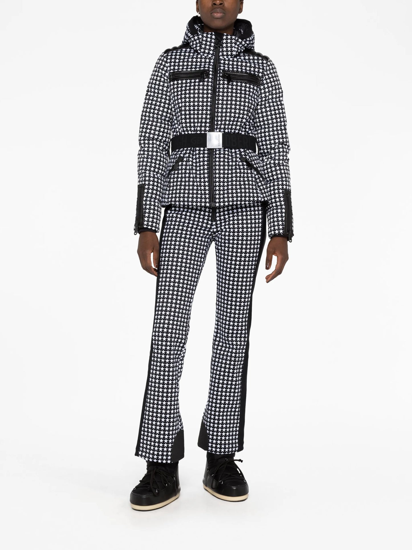 star-print salopette ski suit