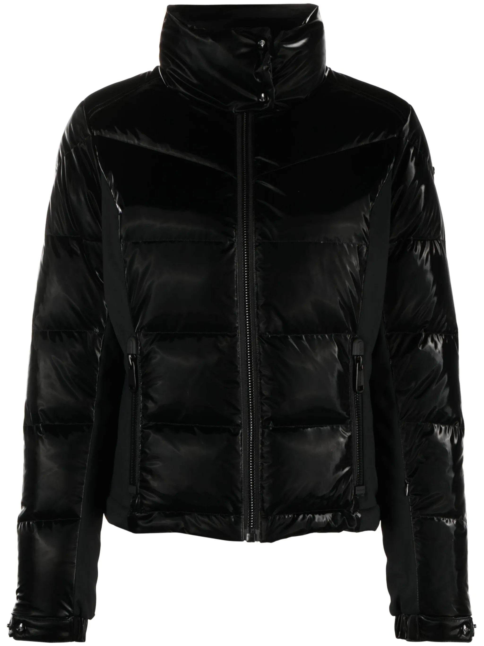 glossed padded ski jacket