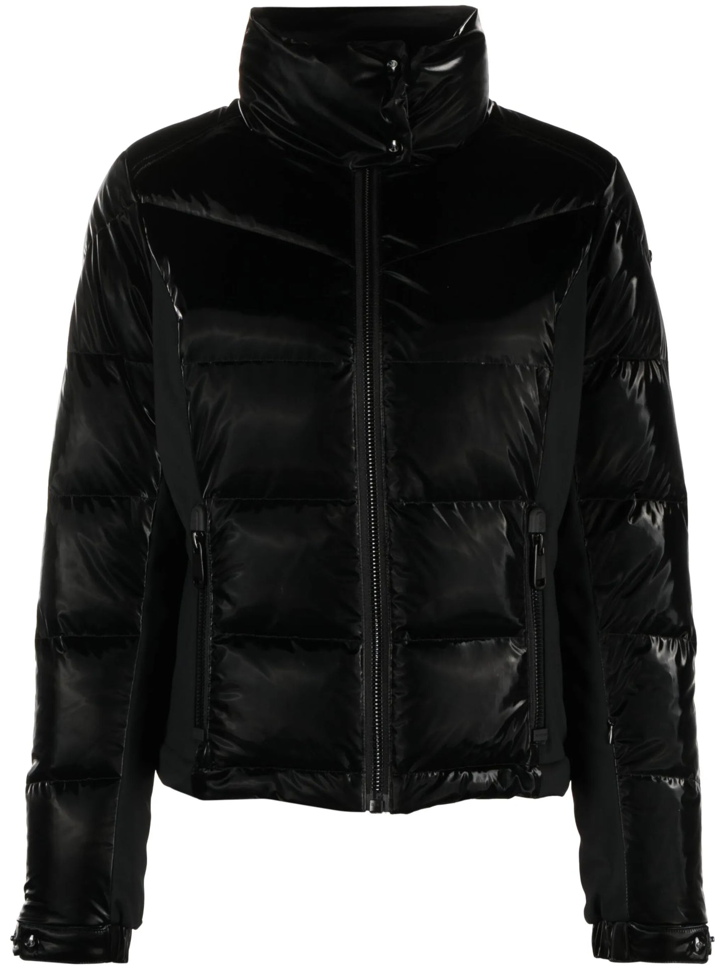 glossed padded ski jacket