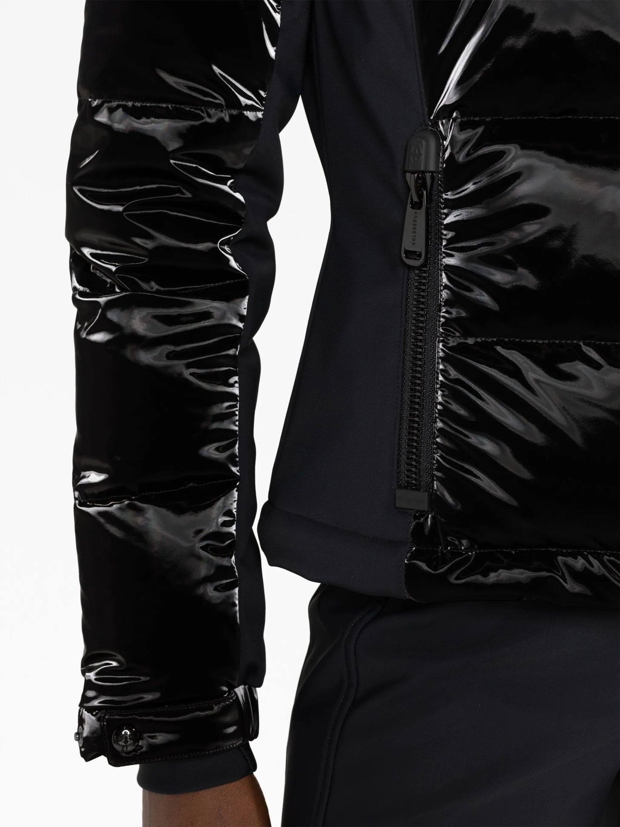 glossed padded ski jacket