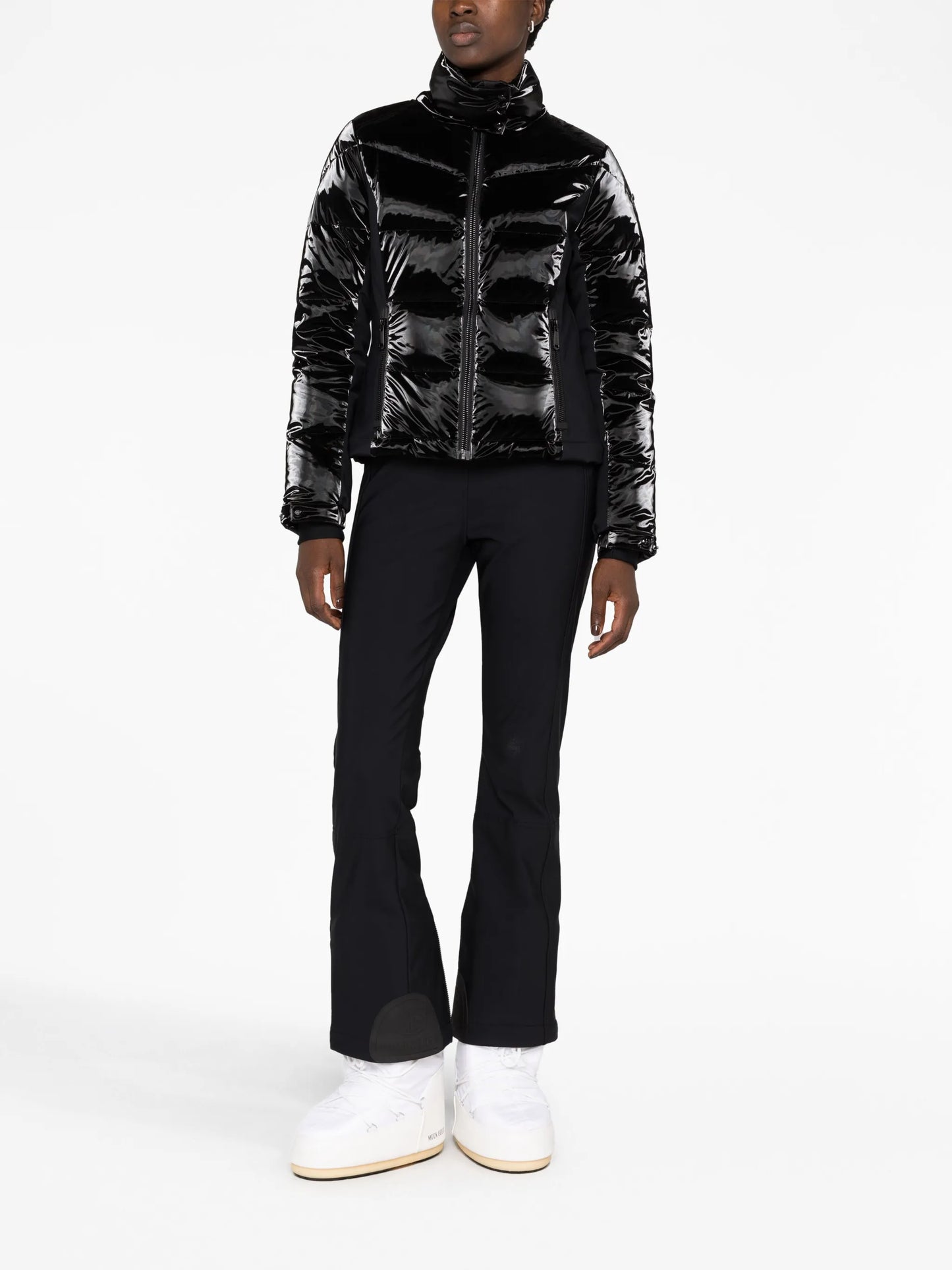 glossed padded ski jacket