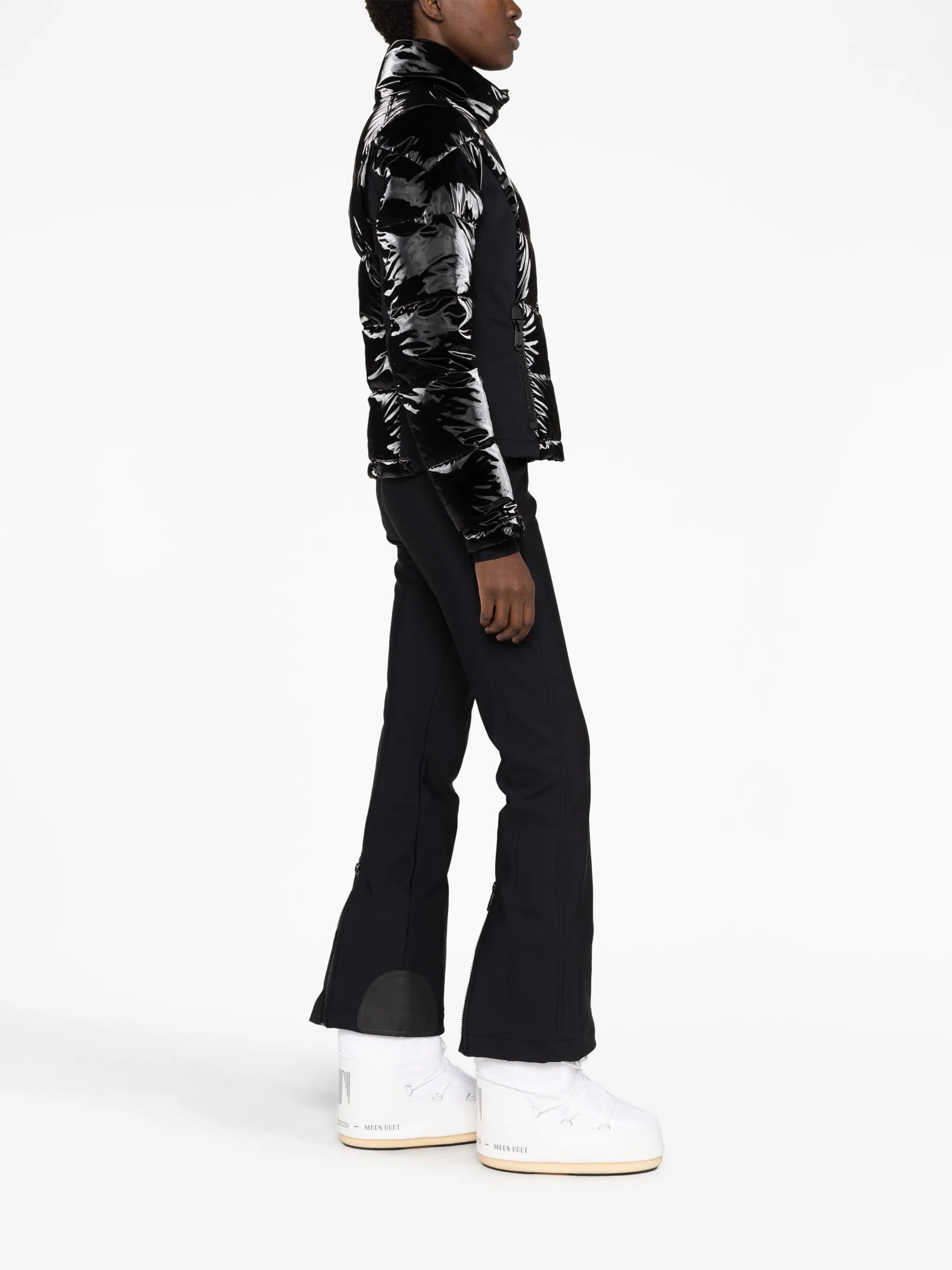 glossed padded ski jacket