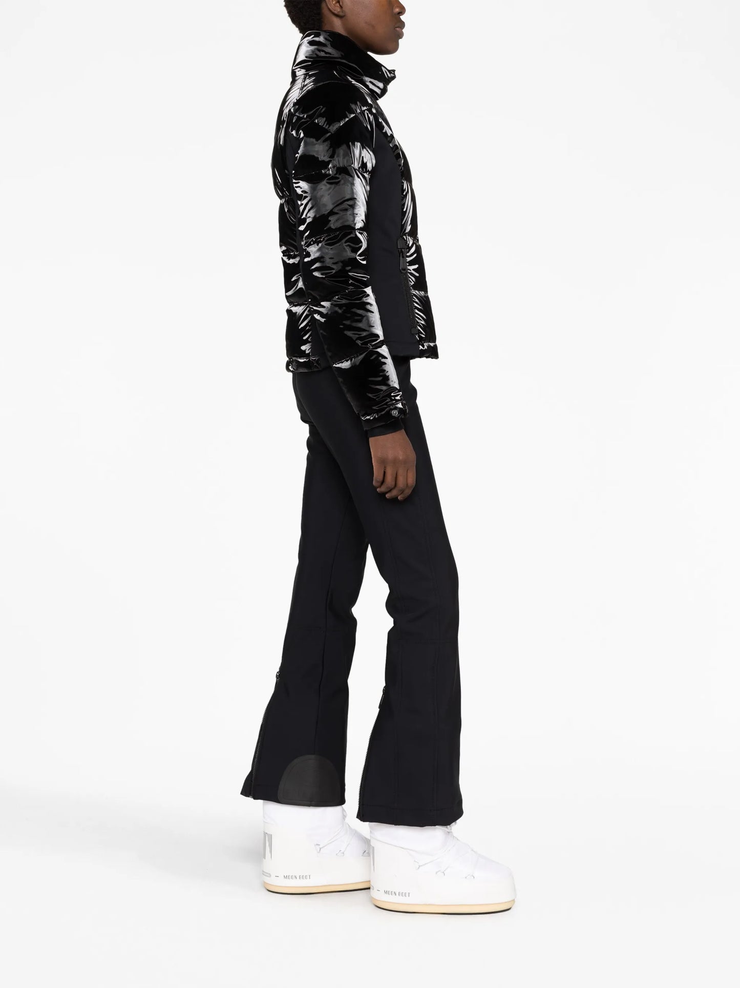 glossed padded ski jacket