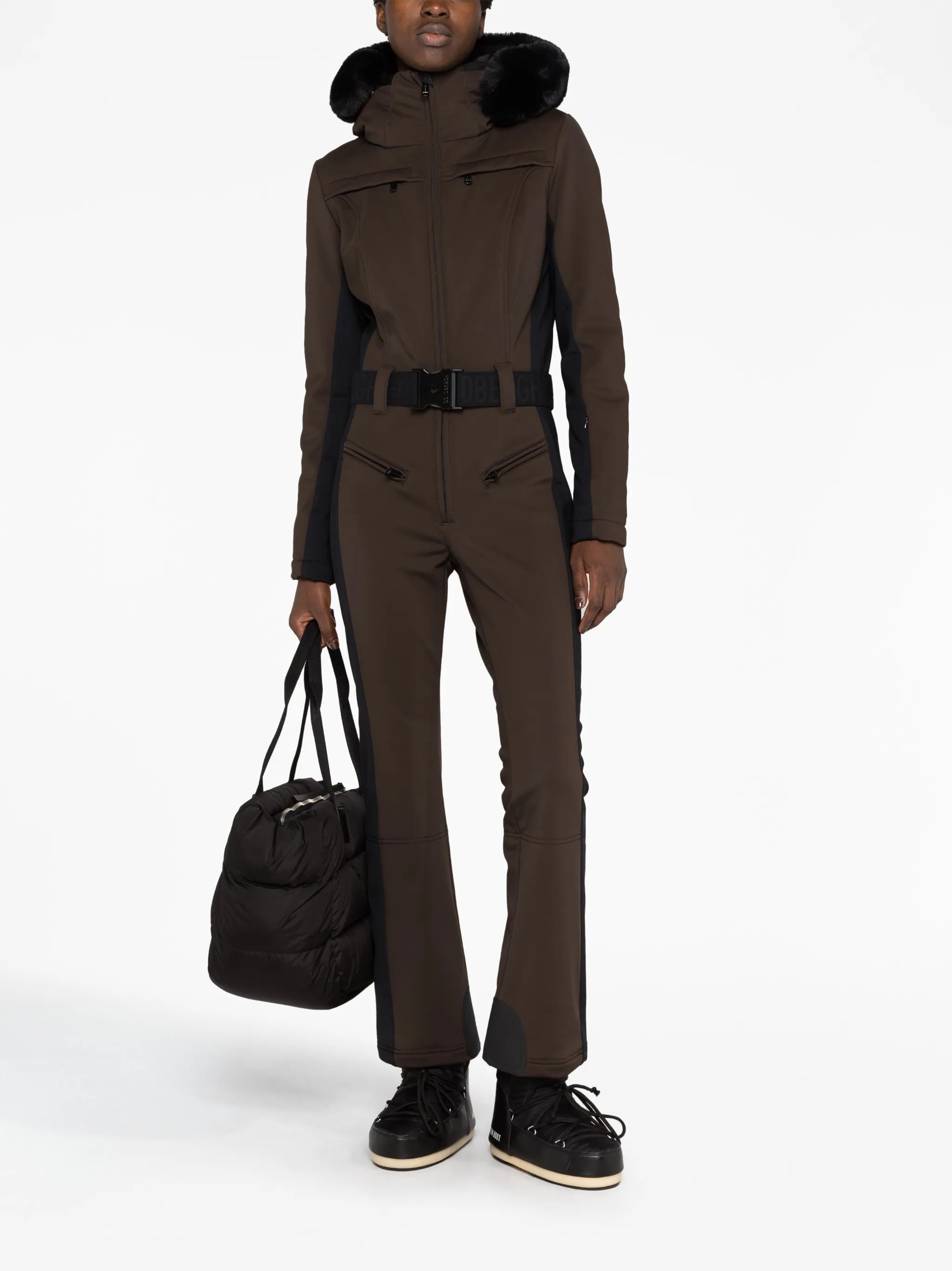 Parry belted softshell ski jumpsuit