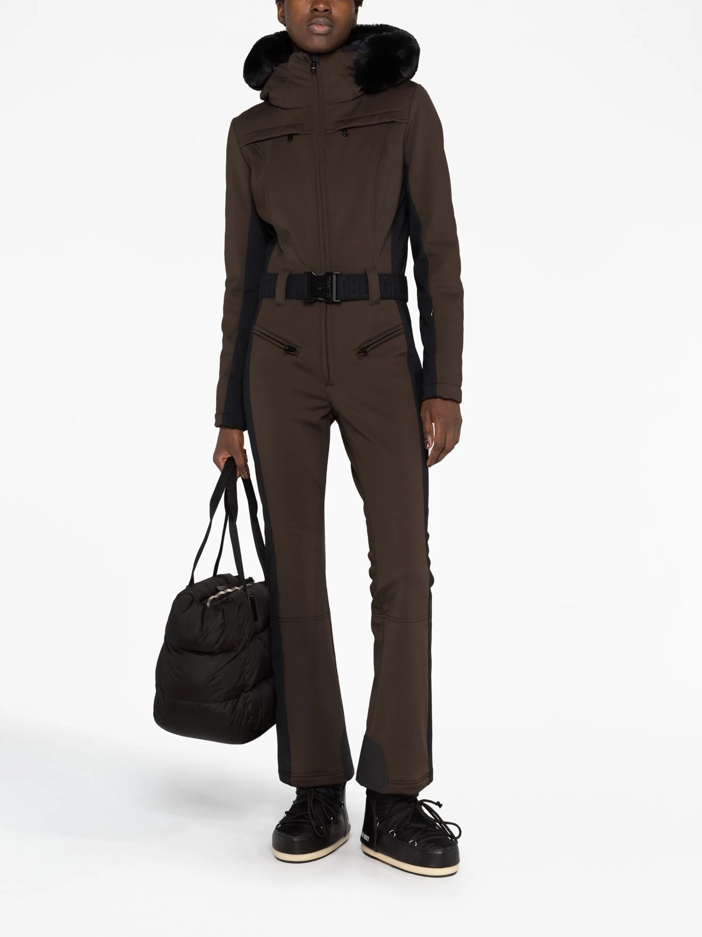 Parry belted softshell ski jumpsuit