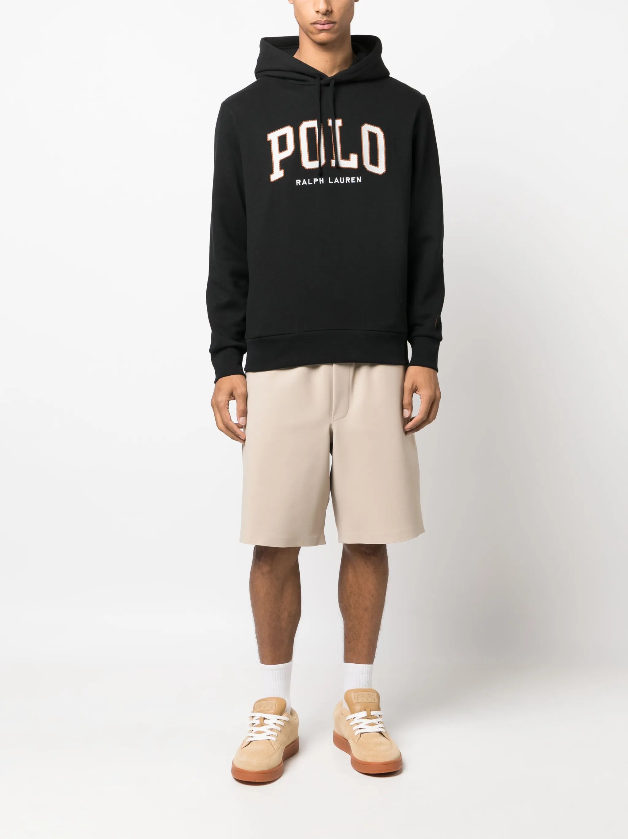 logo-print cotton hoodie