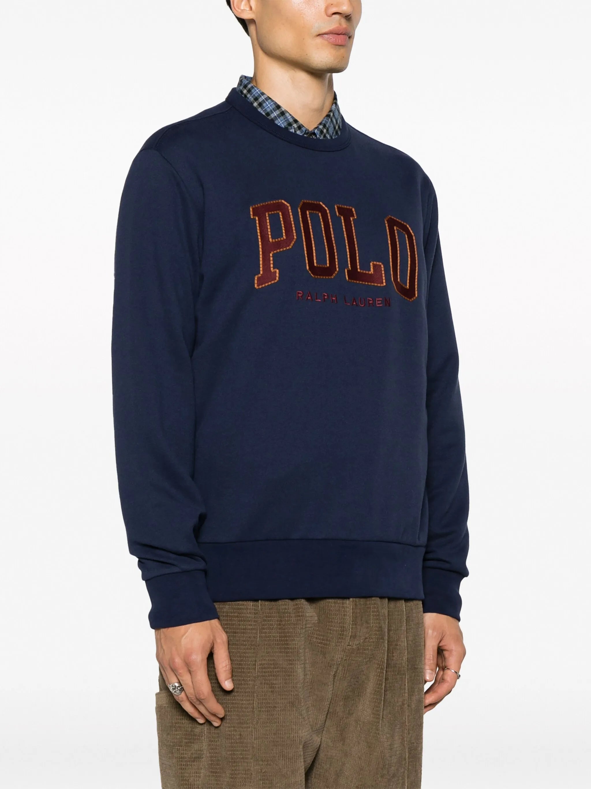 logo-embroidered cotton blend sweatshirt