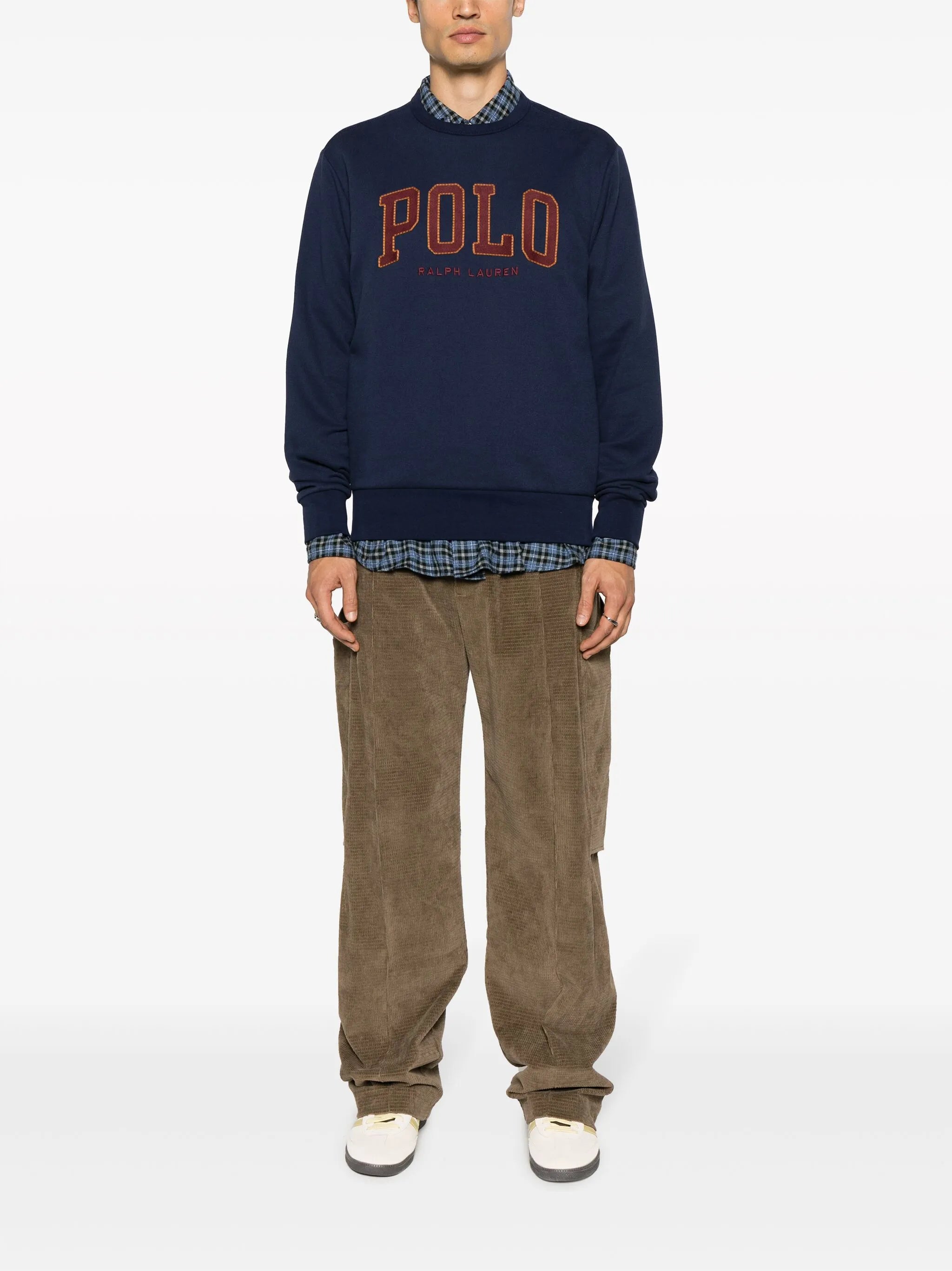 logo-embroidered cotton blend sweatshirt