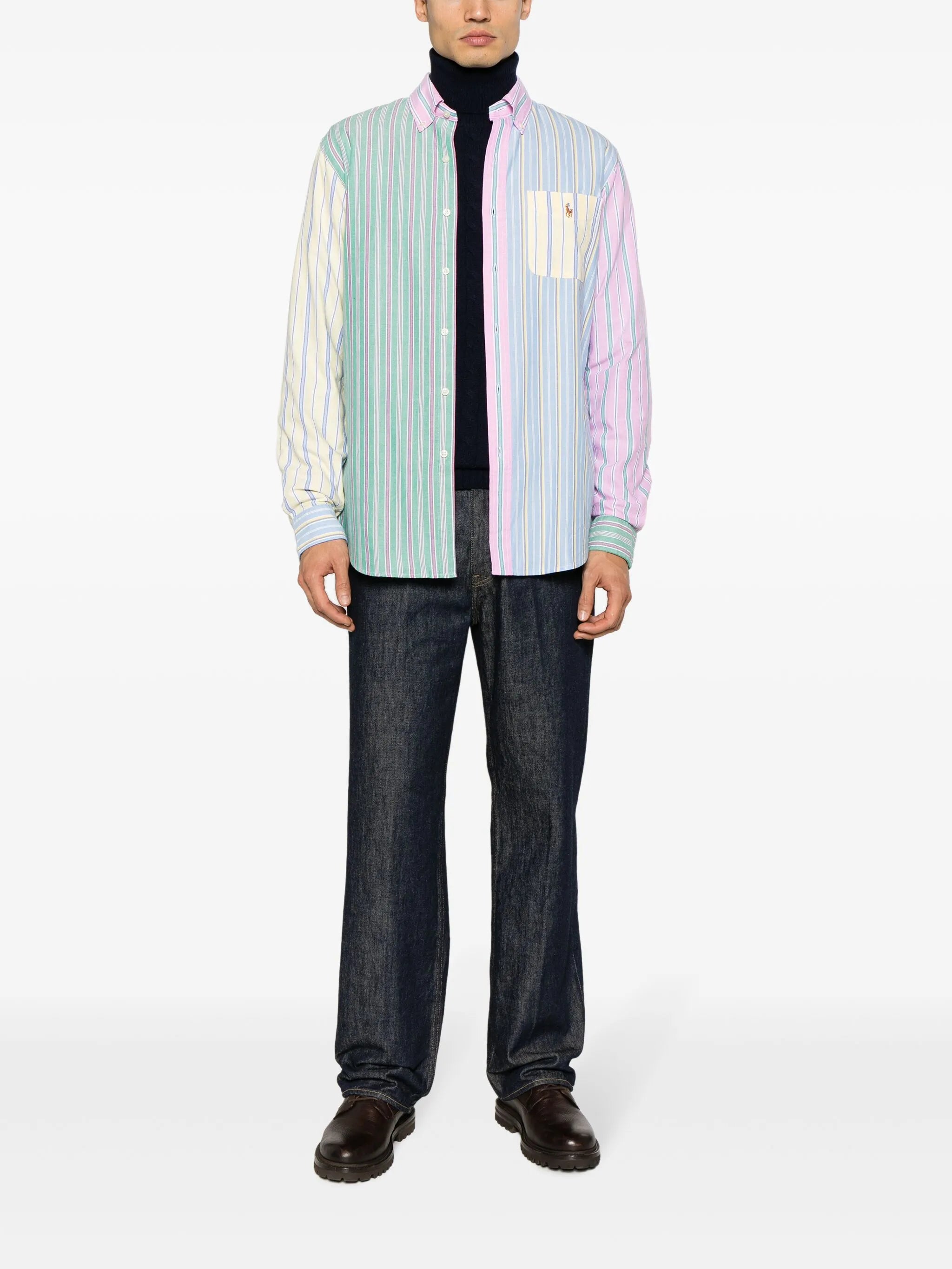 Polo Pony-motif striped shirt