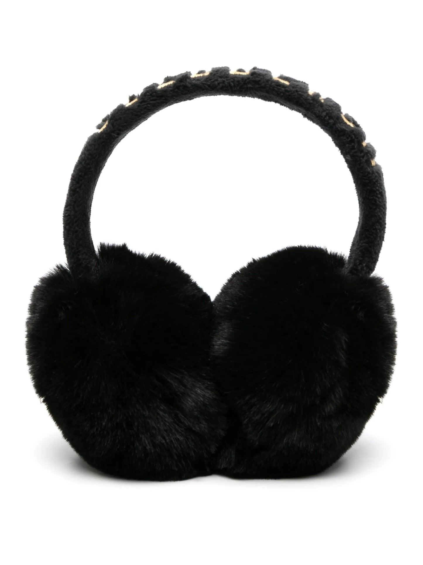 logo-embroidered faux-fur ear muffs