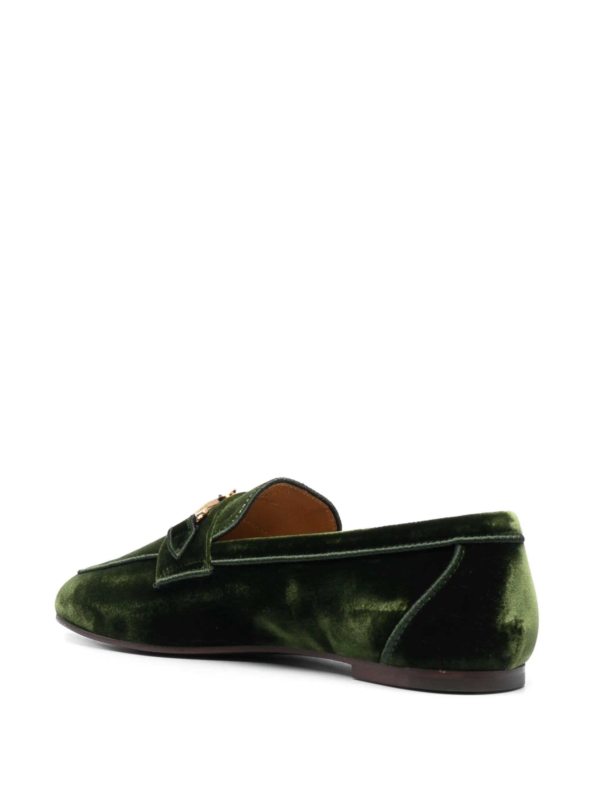 logo-detail velvet loafers