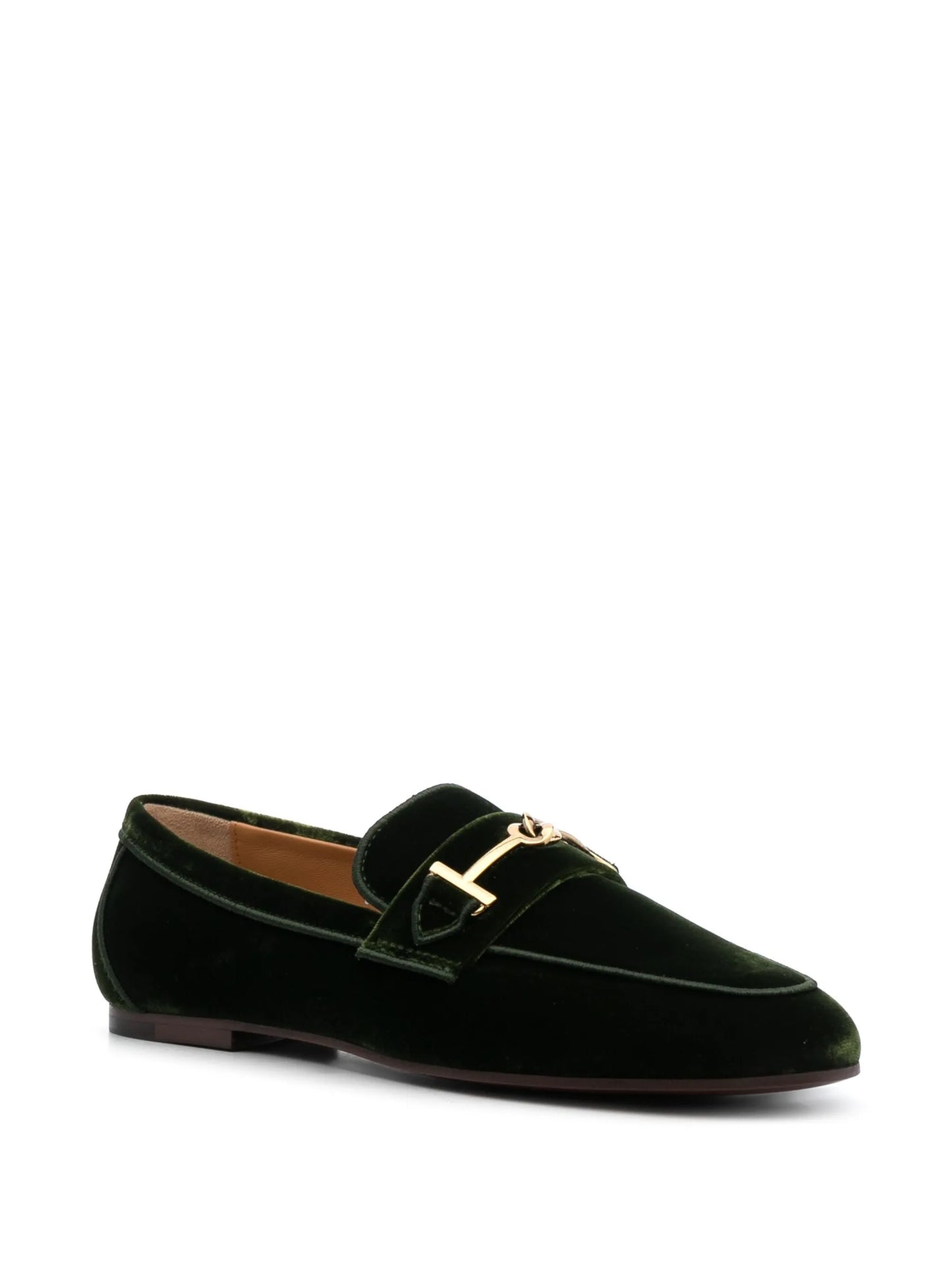 logo-detail velvet loafers