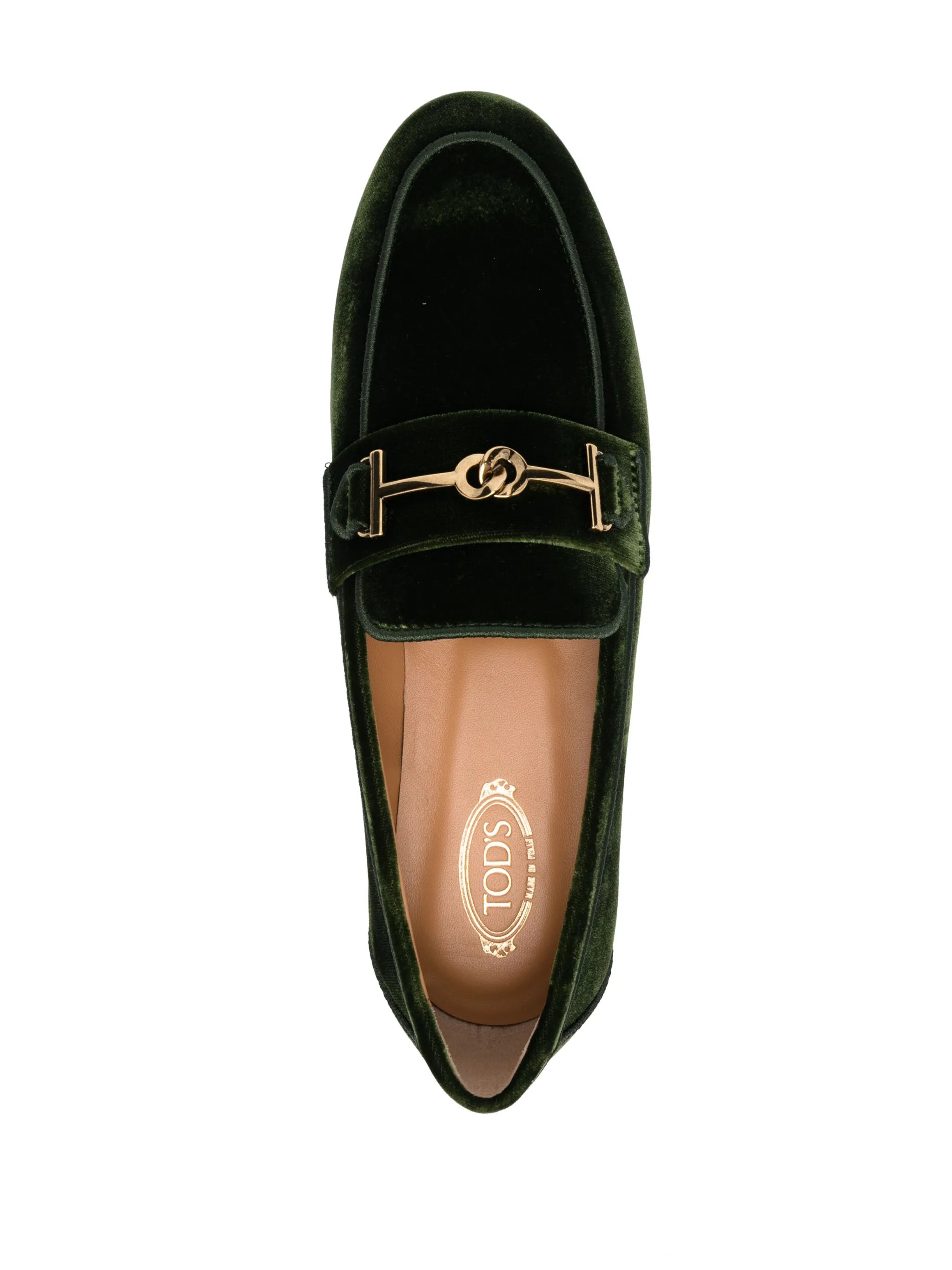 logo-detail velvet loafers