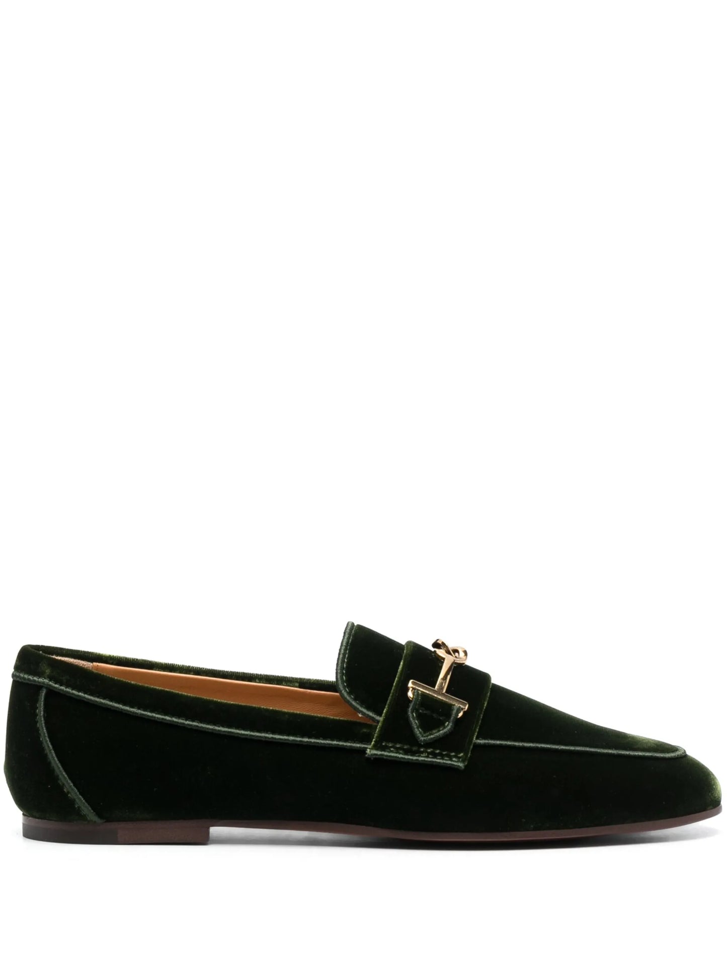 logo-detail velvet loafers