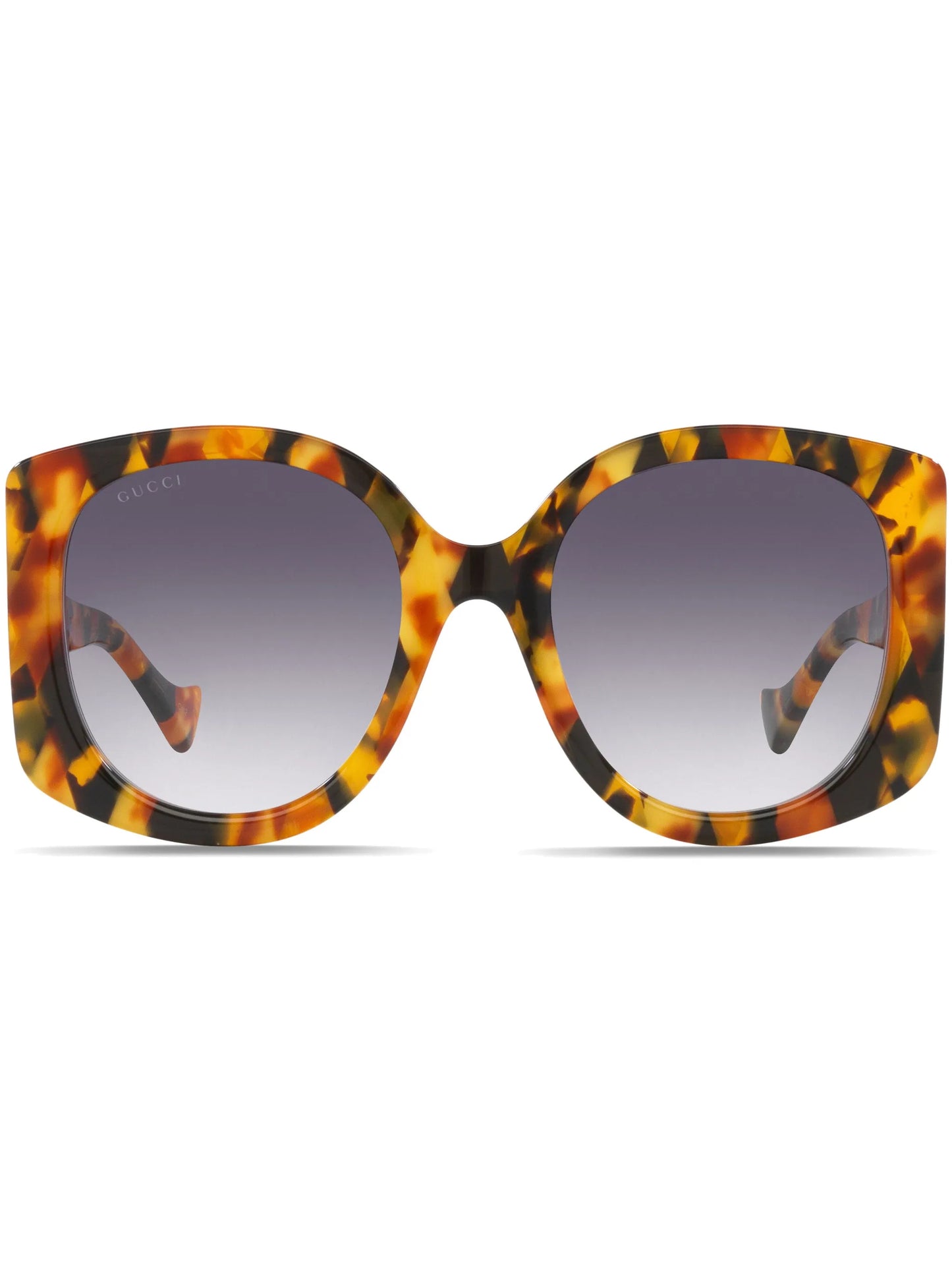 tortoiseshell-effect oversized-frame sunglasses