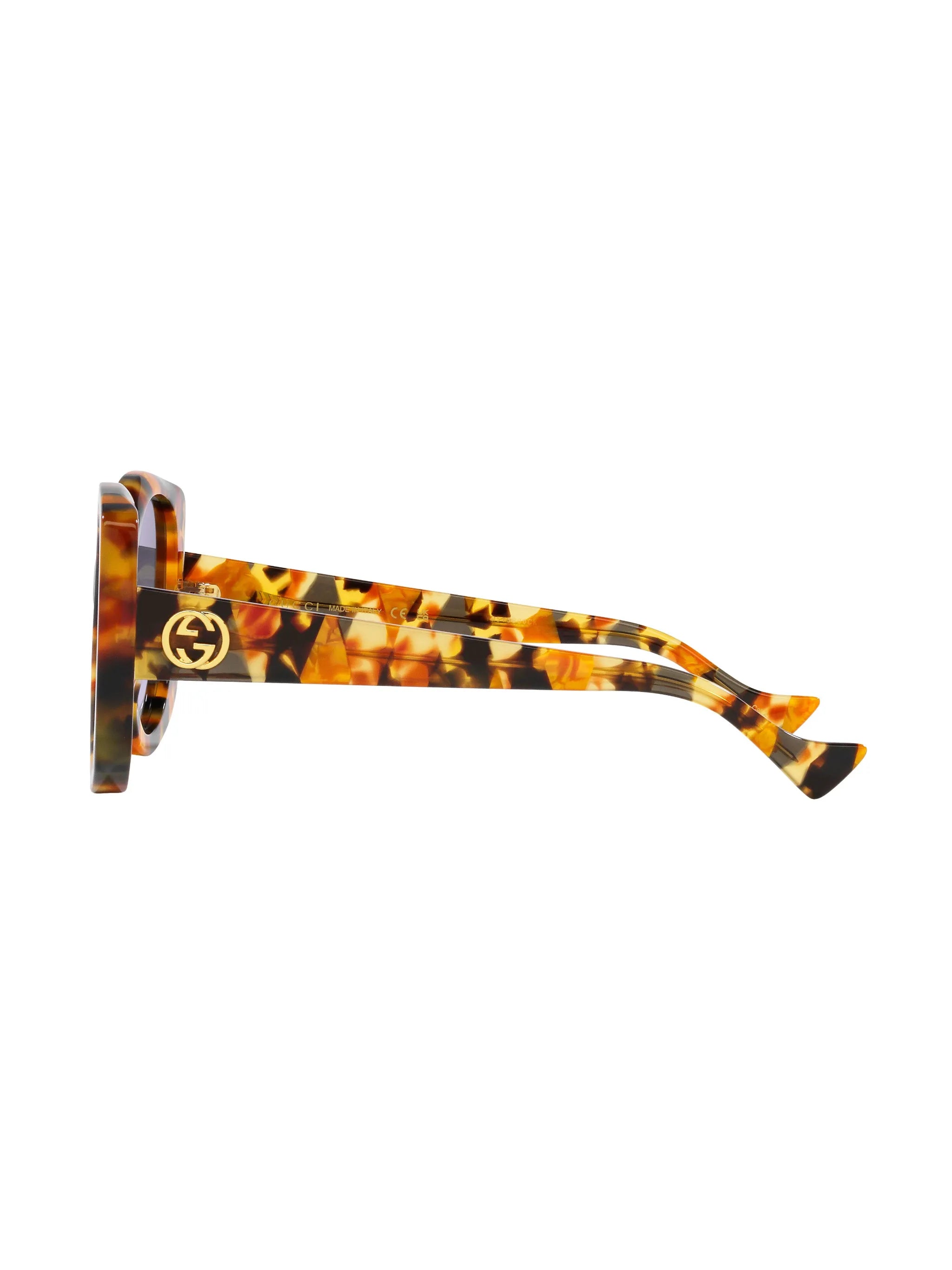 tortoiseshell-effect oversized-frame sunglasses