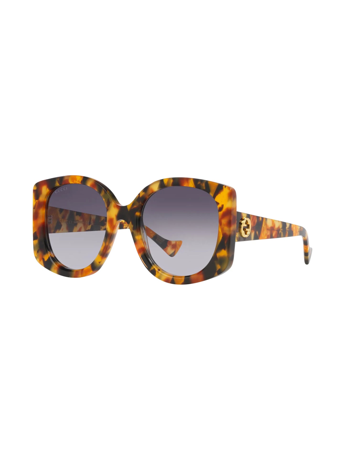 tortoiseshell-effect oversized-frame sunglasses