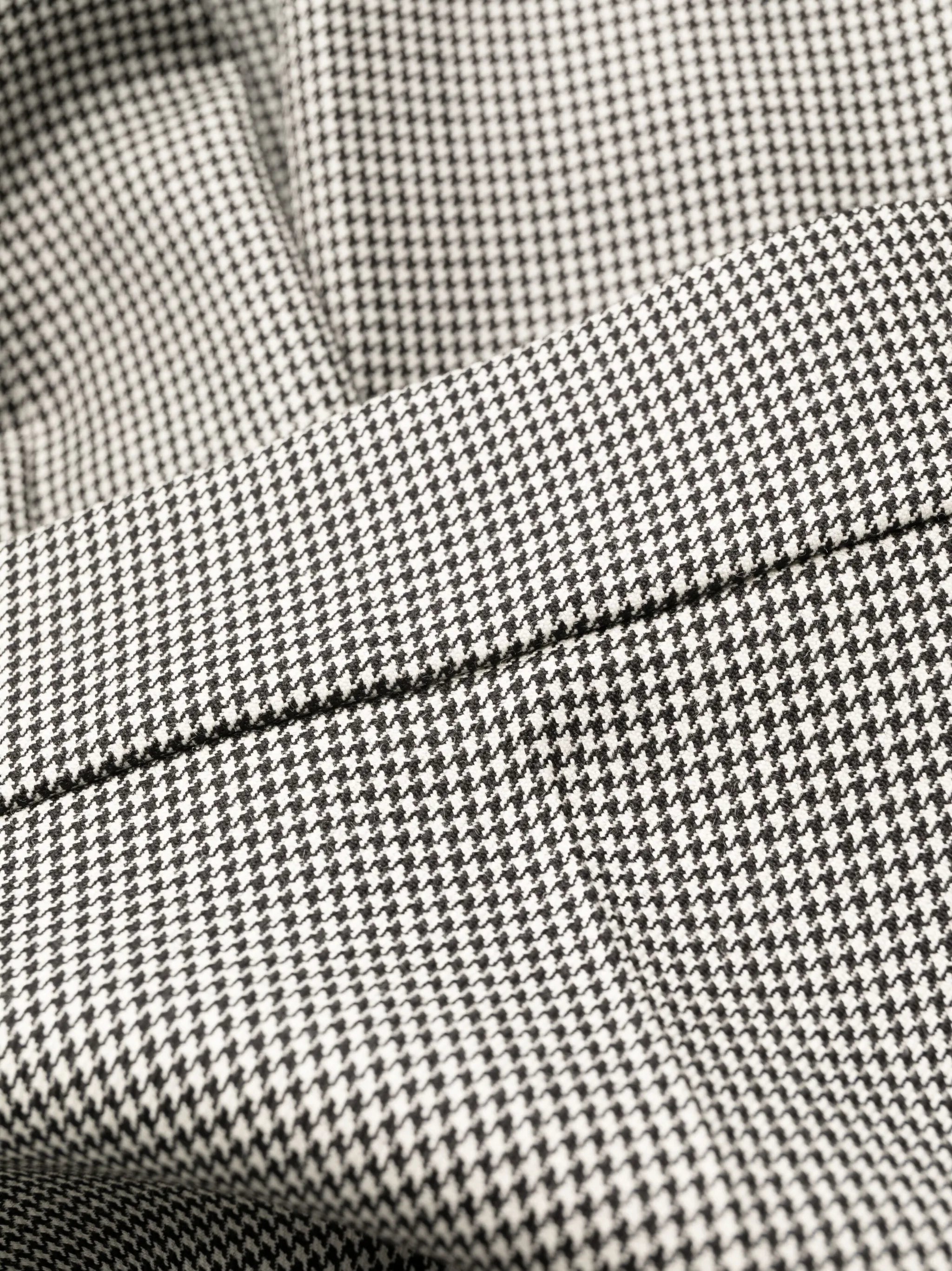houndstooth-pattern high-waisted trousers