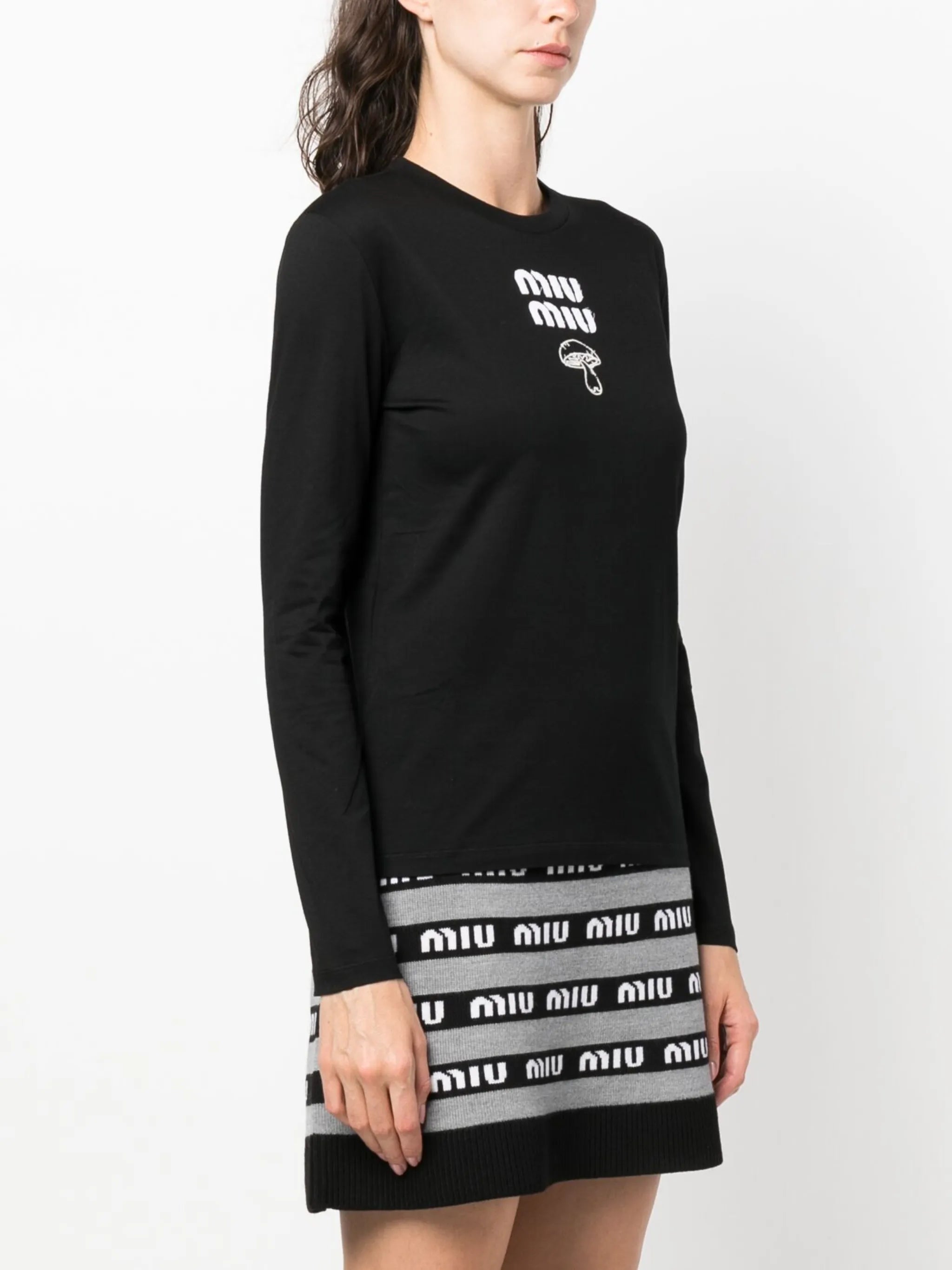 logo-print long-sleeve cotton T-shirt